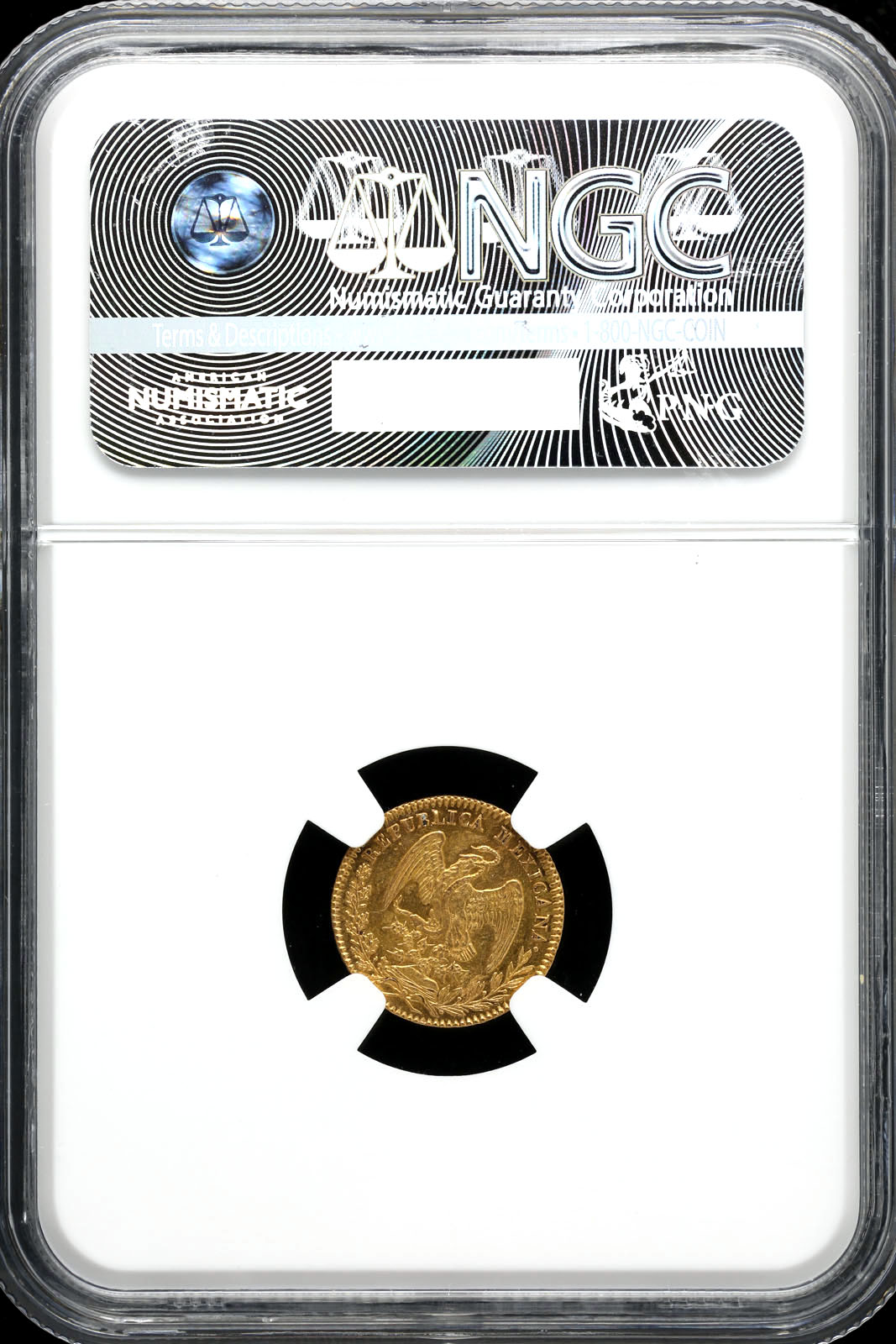 Republic Gold 1 2 Escudo 1833 Do RM RL NGC AU58 KM378 1 N 00123 World