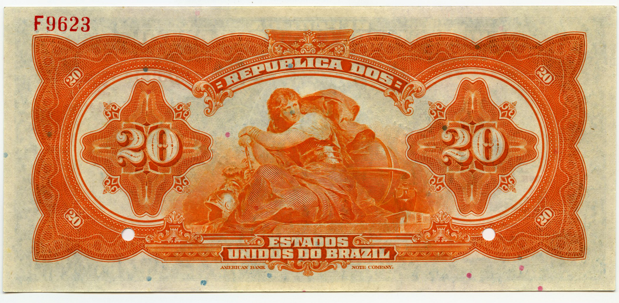 Brazil Currency Latin American Currency Brazil 20,000 Reis UNC P048s1 25584 Brazil 20,000 Reis UNC P048s1 25584 Brazil 20,000 Reis UNC P048s1 25584 - Image 2