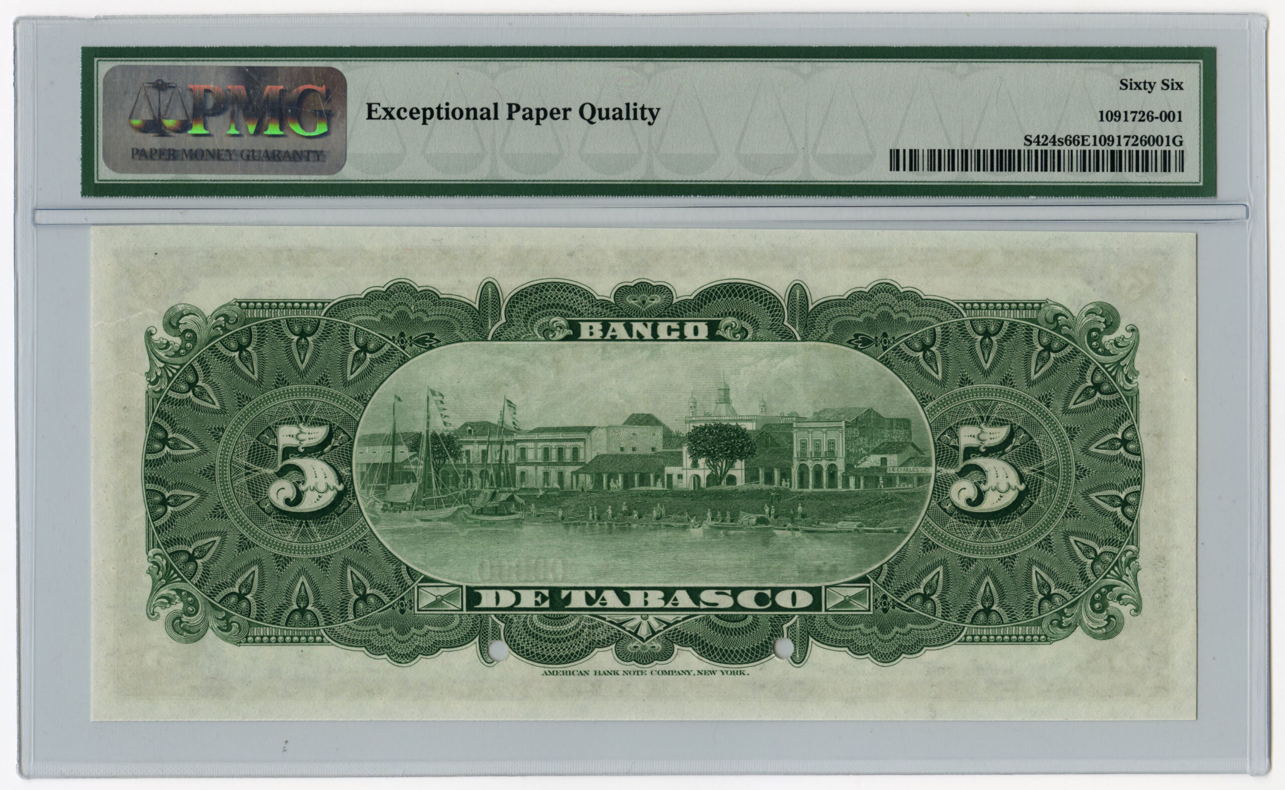 Bancos Currency Mexican Currency Bancos 5 Pesos TAB UNC M0513s 26757 Bancos 5 Pesos TAB UNC M0513s 26757Bancos 5 Pesos TAB UNC M0513s 26757 - Image 2