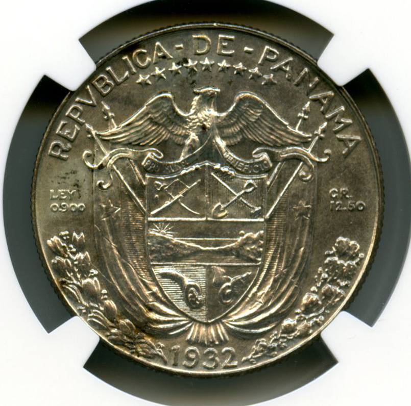 Latin American Coins Latin American Coins Panama Panama 1/2 Balboa 1932 NGC MS62 KM0012.1 27456 Panama 1/2 Balboa 1932 NGC MS62 KM0012.1 27456Panama 1/2 Balboa 1932 NGC MS62 KM0012.1 27456 - Image 2