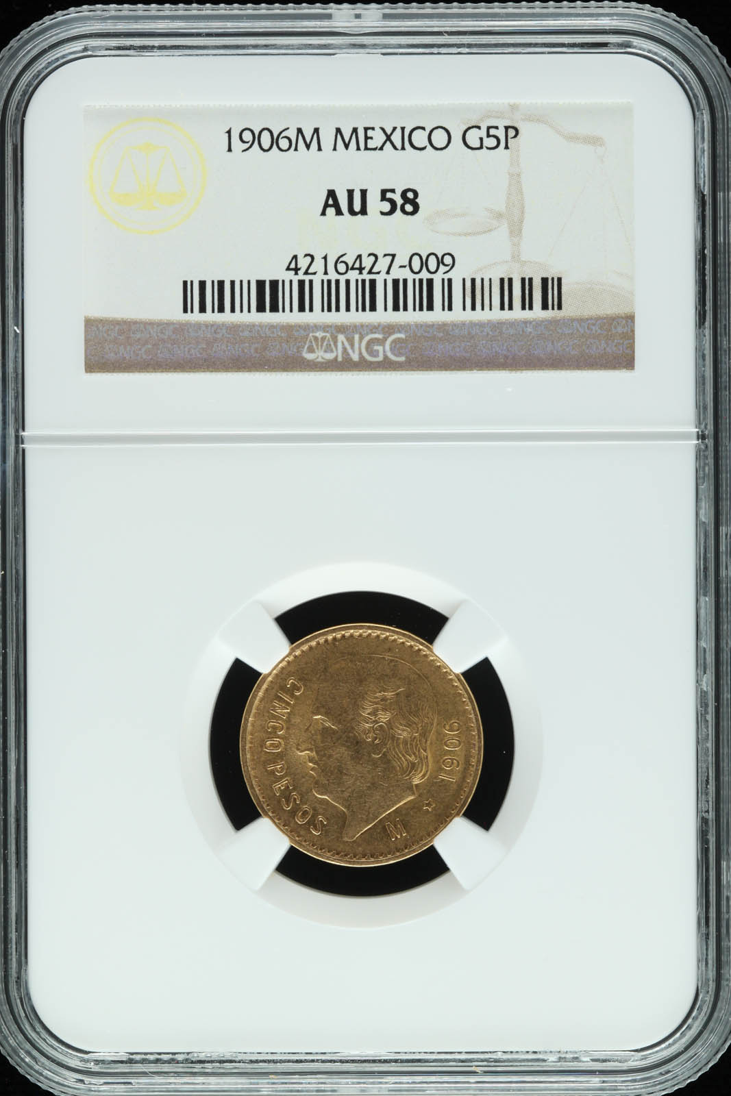 Mexican Coins Mexican Coins Modern Gold Modern Gold 5 Peso 1906 M NGC AU58 KMO464 30421 Modern Gold 5 Peso 1906 M NGC AU58 KMO464 30421Modern Gold 5 Peso 1906 M NGC AU58 KMO464 30421