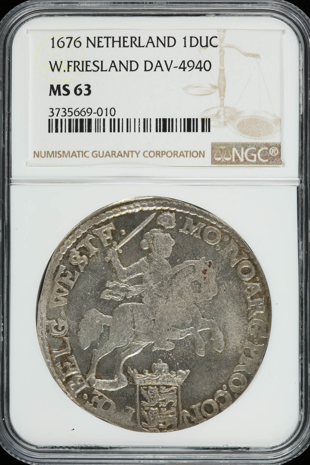 Netherlands Ducaton 1676 NGC MS63 KM68 32356 | World Numismatics LLC