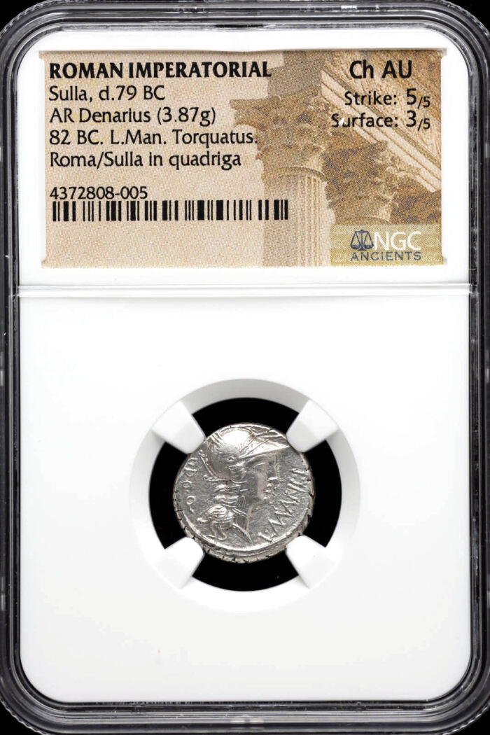 Sulla Coin Rome Roman Imperatorial Sulla d.79 BC AR Denarius NGC Ch AU 34226 | World ...