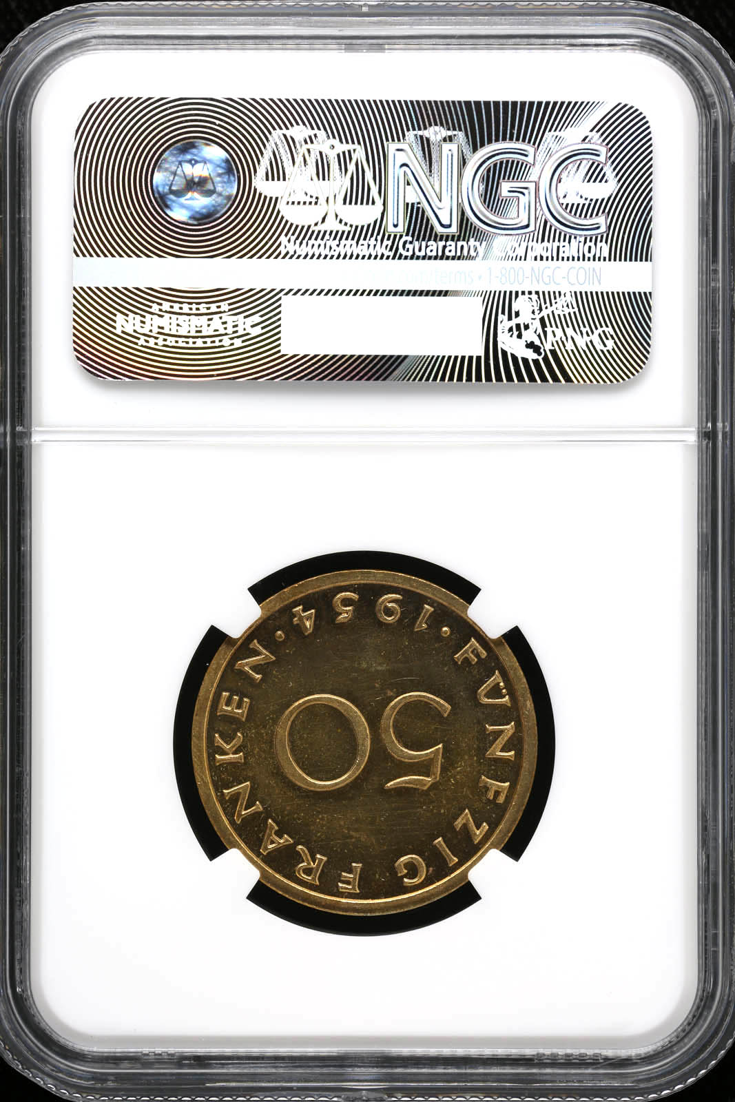 Europe Germany World Coins World Coins Germany- Saarland 50 Franken 1954 NGC MS63 KM E5 34263 Germany- Saarland 50 Franken 1954 NGC MS63 KM E5 34263Germany- Saarland 50 Franken 1954 NGC MS63 KM E5 34263 - Image 2