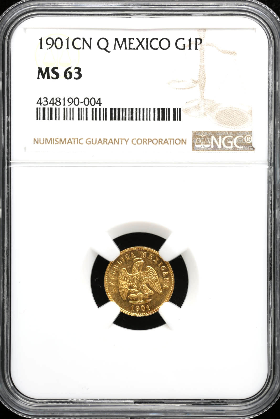 Mexican Coins Mexican Coins Republic Gold Republic Gold 1 Peso 1901 Cn Q NGC MS63 KM410.2 35629 Republic Gold 1 Peso 1901 Cn Q NGC MS63 KM410.2 35629Republic Gold 1 Peso 1901 Cn Q NGC MS63 KM410.2 35629