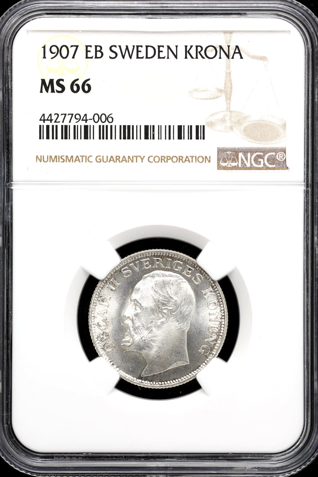 Sweden Krona 1907 EB NGC MS66 KM772 36028 | World