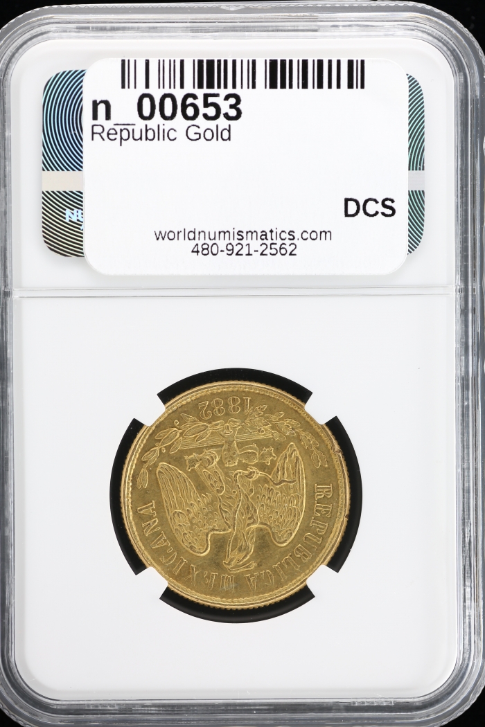 Republic Gold 10 Pesos 1882 Do C NGC AU58 n_00653Republic Gold 10 Pesos 1882 Do C NGC AU58 n_00653 - Image 2