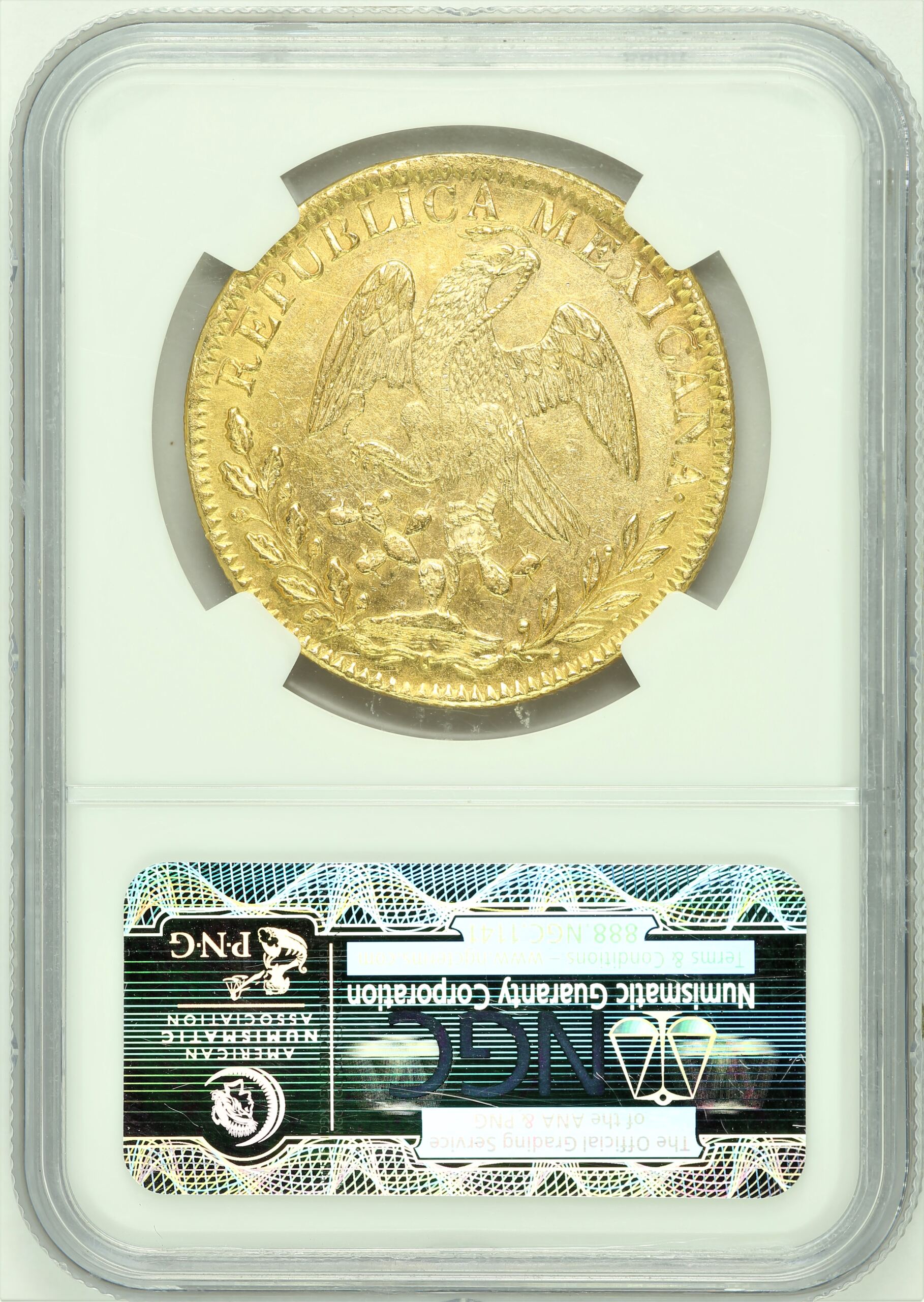 Mexican Coins Mexican Coins Republic Gold Republic Gold 8 Escudos 1852 Go PF NGC MS63 n_01181 Republic Gold 8 Escudos 1852 Go PF NGC MS63 n_01181Republic Gold 8 Escudos 1852 Go PF NGC MS63 n_01181 - Image 2
