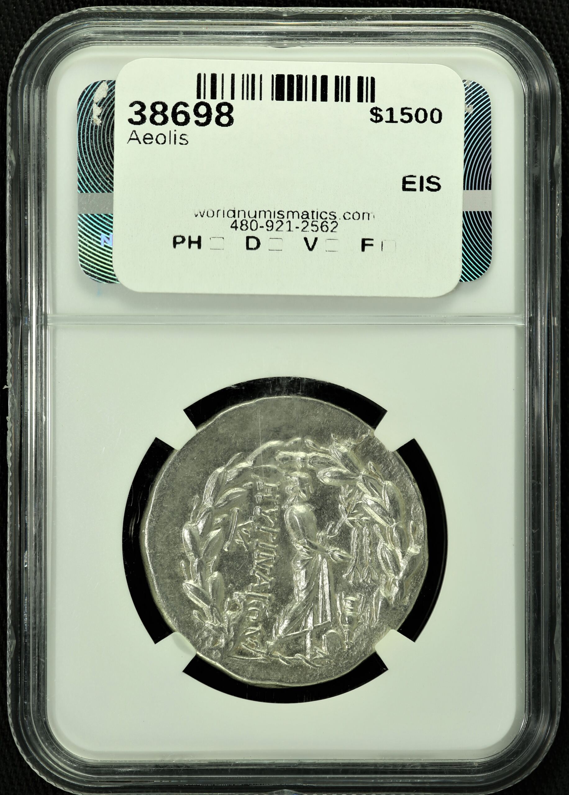 Aeolis Ancient Coins Greek Greek Aeolis Myrina c.mid-2nd Century BC AR Tetradrachm NGC Ch AU 38698 Greek Aeolis Myrina c.mid-2nd Century BC AR Tetradrachm NGC Ch AU 38698Greek Aeolis Myrina c.mid-2nd Century BC AR Tetradrachm NGC Ch AU 38698 - Image 2