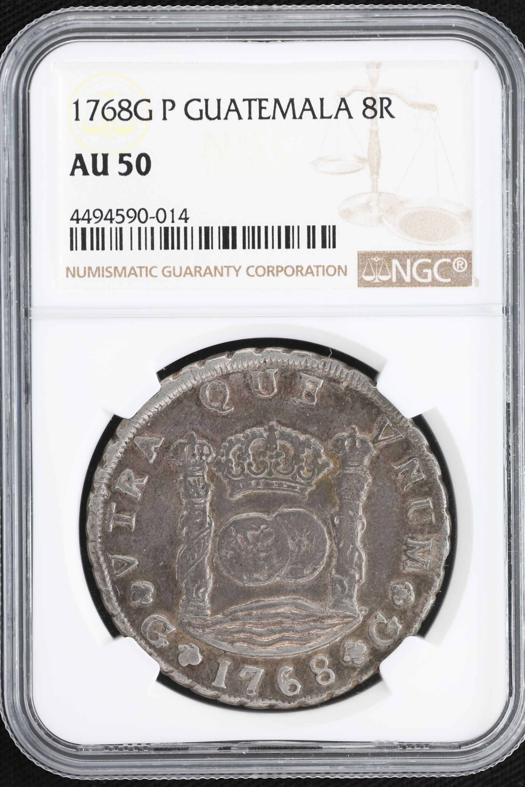 Guatemala Latin American Coins Guatemala 8 Reales 1768 G P NGC AU50 39279 Guatemala 8 Reales 1768 G P NGC AU50 39279Guatemala 8 Reales 1768 G P NGC AU50 39279