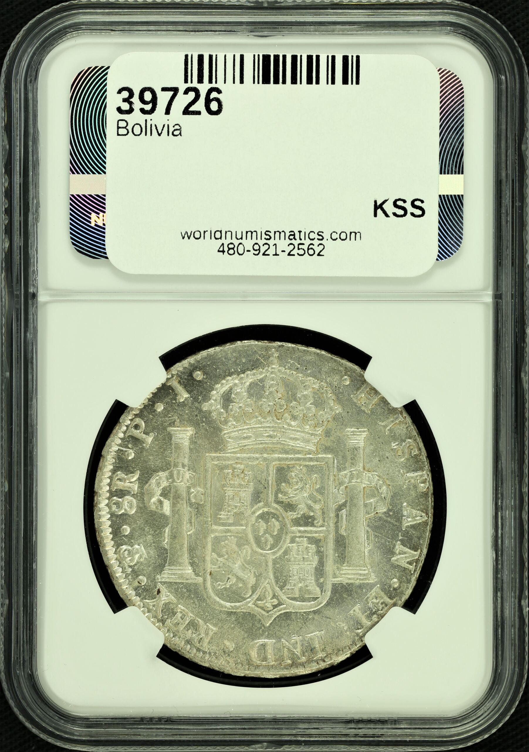 Bolivia 8 Reales 1808 Pts PJ NGC MS62 39726 | World Numismatics LLC