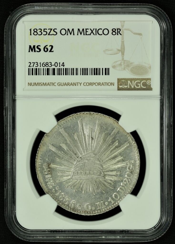 Republic 8 Reales 8 Reales 1835 Zs OM NGC MS62 n_01855 | World