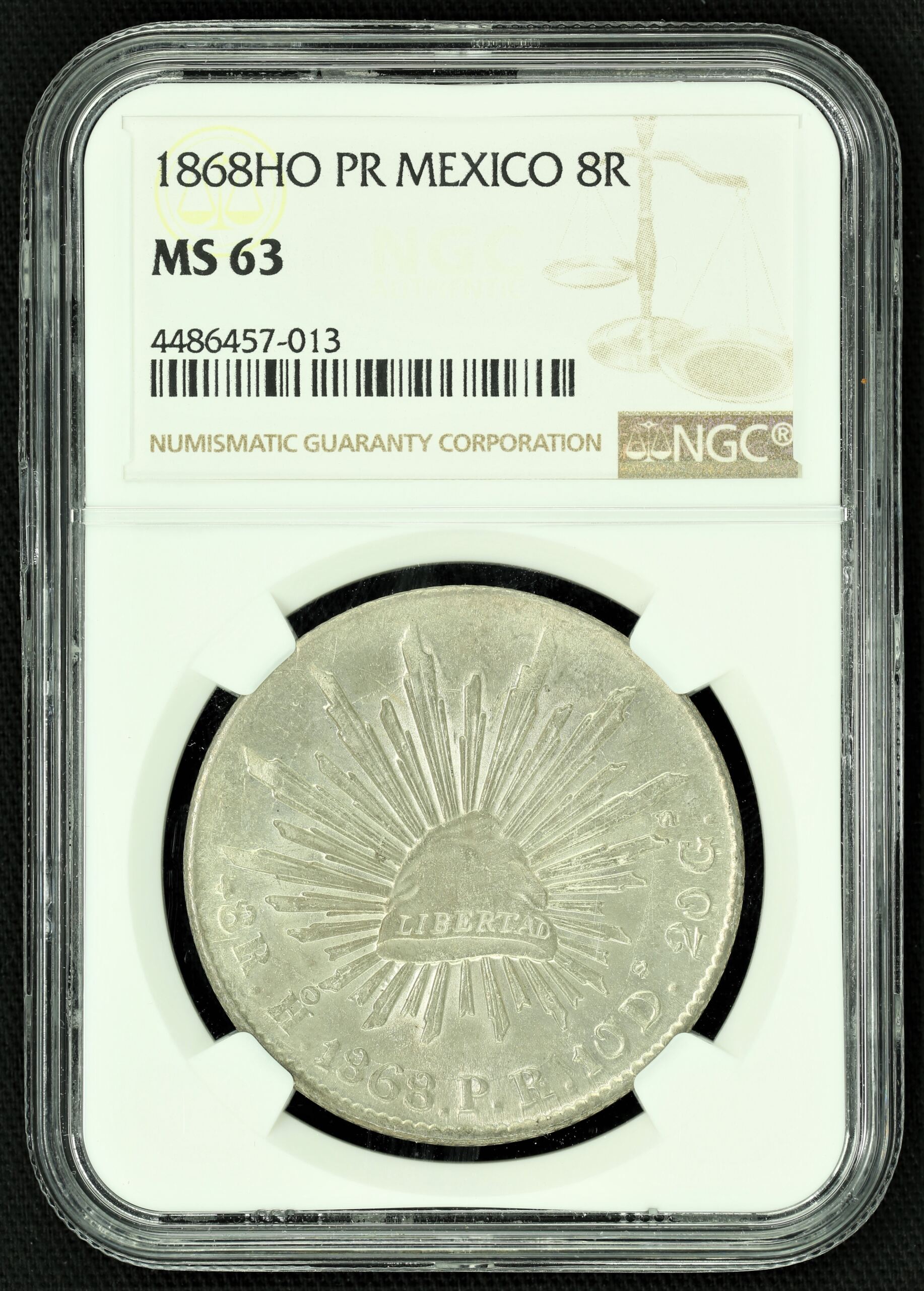 Hermosillo Mexican Coins Republic 8 Reales Republic 8 Reales 8 Reales 1868 Ho PR NGC MS63 n_01633 Republic 8 Reales 8 Reales 1868 Ho PR NGC MS63 n_01633Republic 8 Reales 8 Reales 1868 Ho PR NGC MS63 n_01633