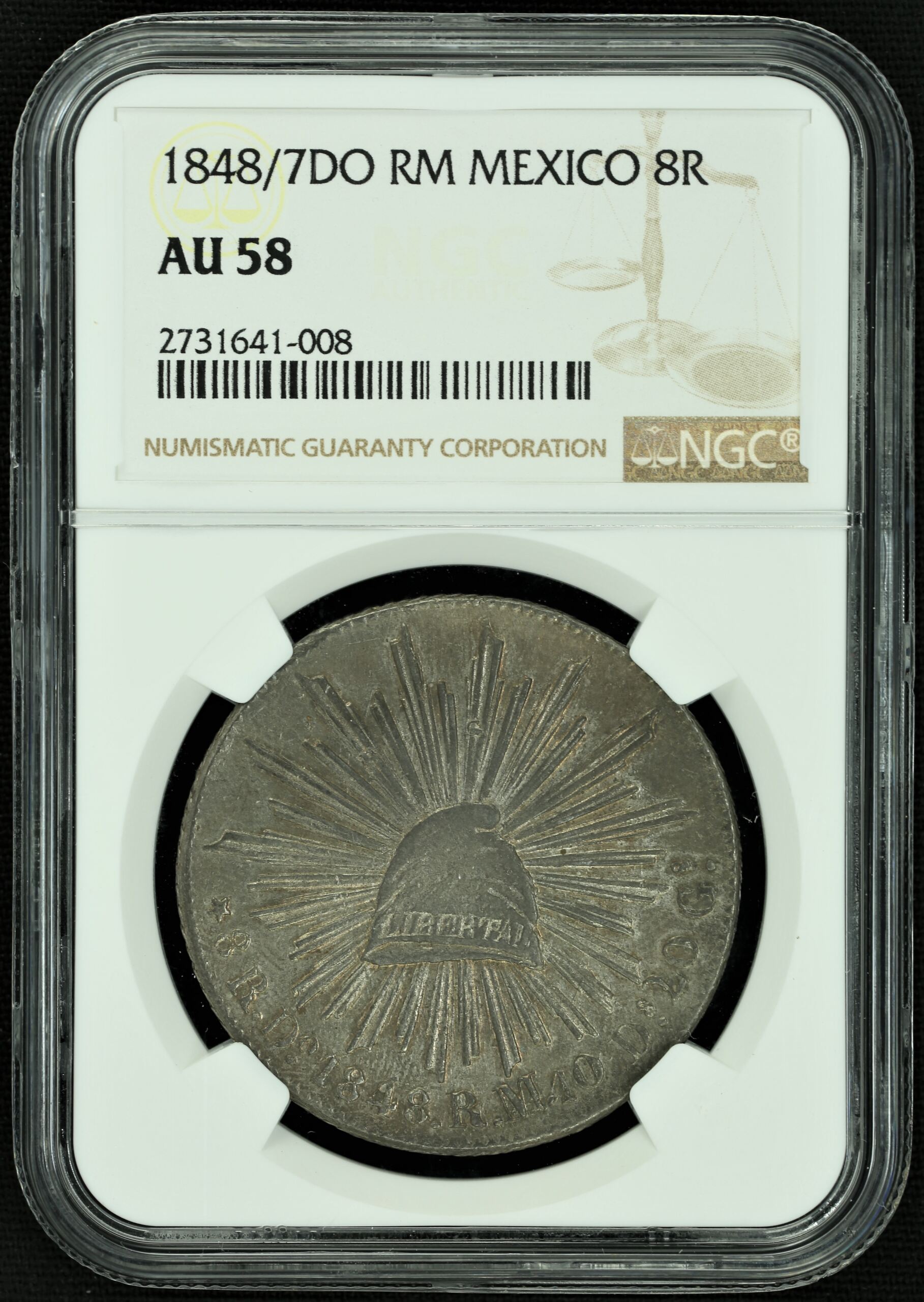 リマさま＊確認ページです Republic 8 Reales 8 Reales 1848/7 Do RM NGC AU58 n_01405 | World