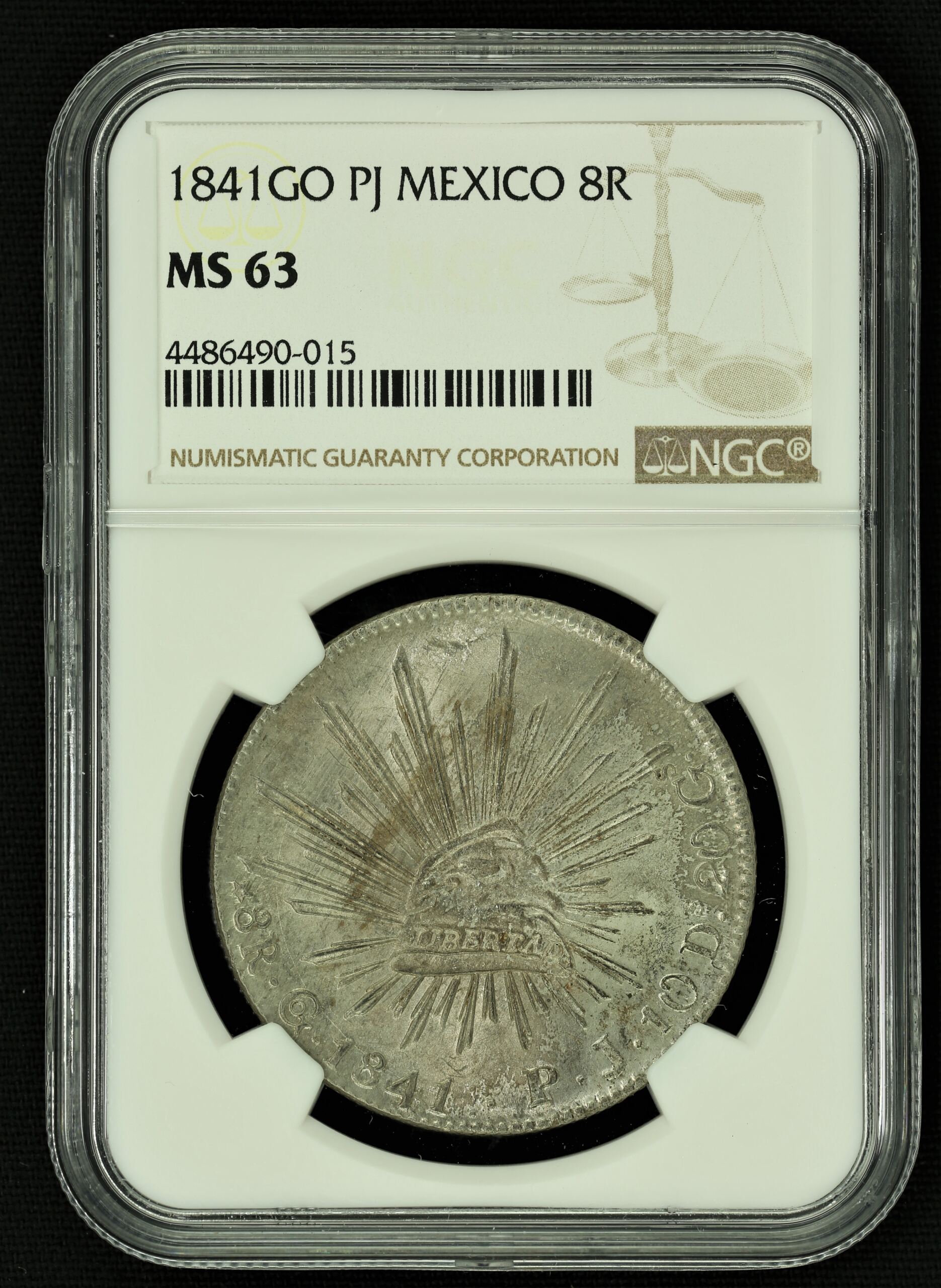 ナキシロドリゲス Republic 8 Reales 8 Reales 1841 Go PJ NGC MS63 n_01570 | World