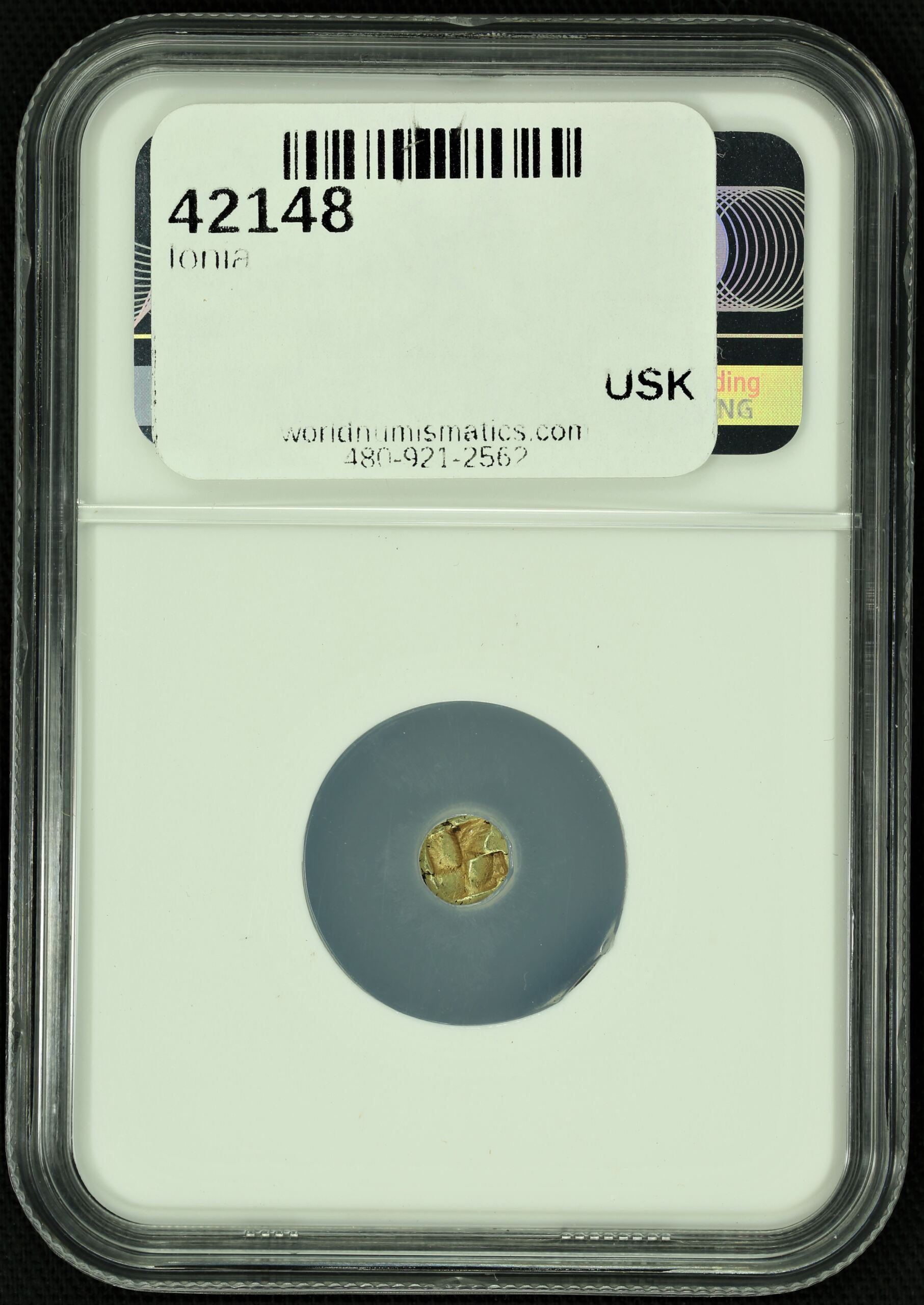 Ancient Coins Greek Ionia Greek Ionia c.625-550 BC EL 1/24 Stater NGC AU 42148 Greek Ionia c.625-550 BC EL 1/24 Stater NGC AU 42148Greek Ionia c.625-550 BC EL 1/24 Stater NGC AU 42148 - Image 2