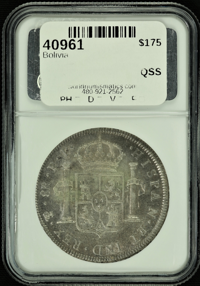 Bolivia 8 Reales 1800 Pts PP NGC AU55 40961Bolivia 8 Reales 1800 Pts PP NGC AU55 40961 - Image 2