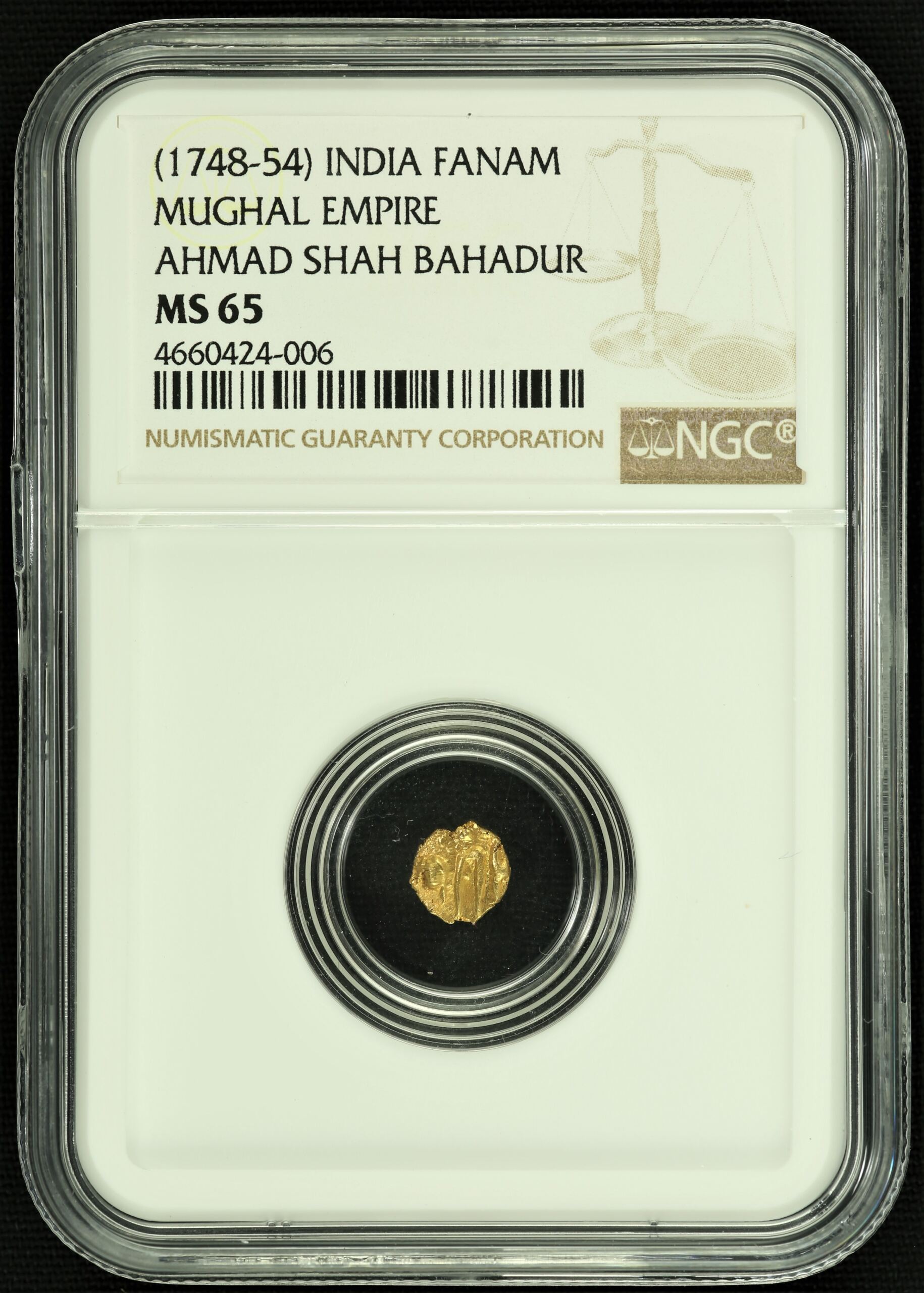 Asia India World Coins India Fanam (1748-54) NGC MS65 42449 India Fanam (1748-54) NGC MS65 42449India Fanam (1748-54) NGC MS65 42449