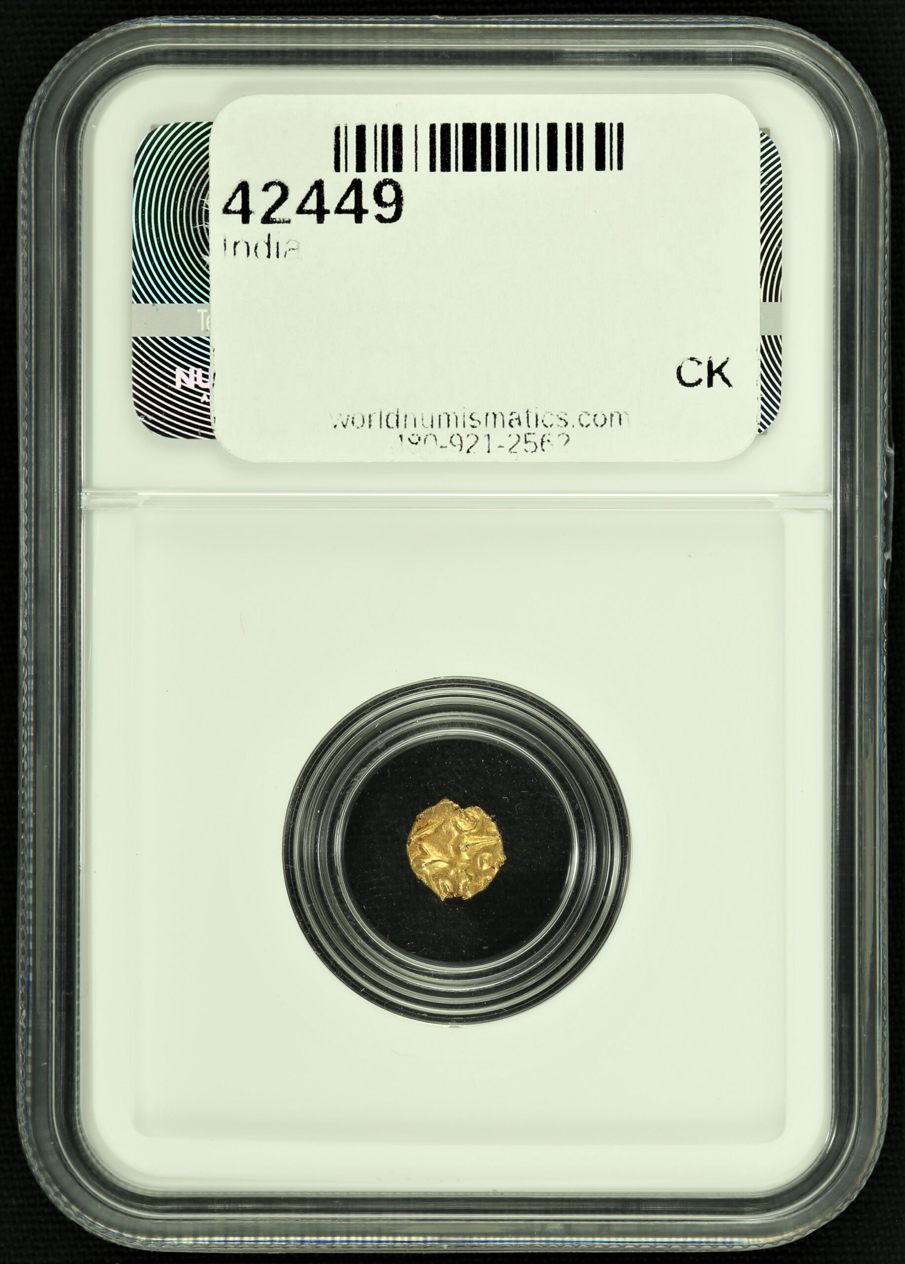 Asia India World Coins India Fanam (1748-54) NGC MS65 42449 India Fanam (1748-54) NGC MS65 42449India Fanam (1748-54) NGC MS65 42449 - Image 2