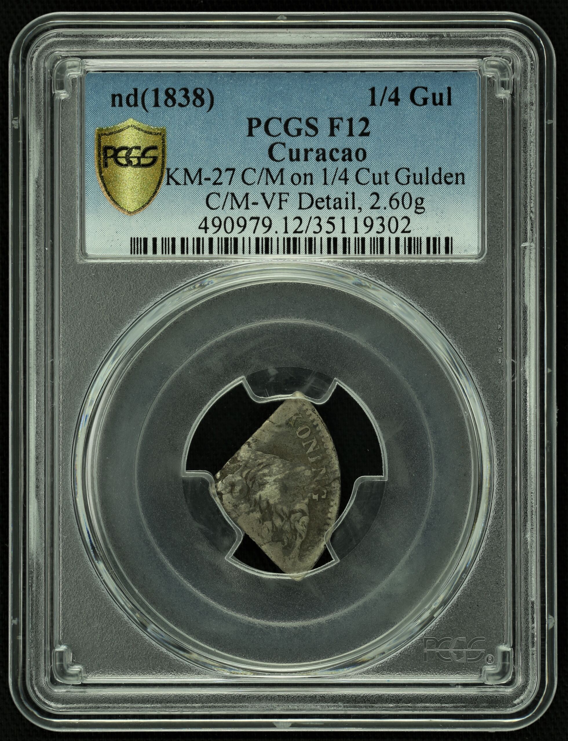 Caribbean Other World Coins Caribbean Other 1/4 Guilder nd(1838) PCGS F12 43294 Caribbean Other 1/4 Guilder nd(1838) PCGS F12 43294Caribbean Other 1/4 Guilder nd(1838) PCGS F12 43294