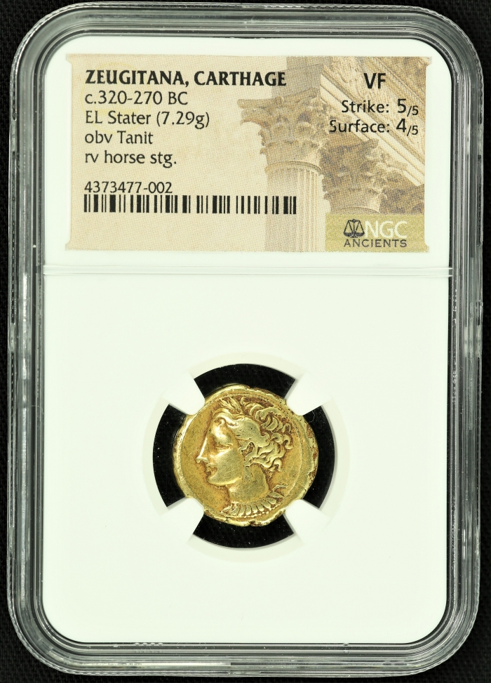 Zeugitana Carthage c.320-270 BC EL Stater NGC VF 42678Zeugitana Carthage c.320-270 BC EL Stater NGC VF 42678
