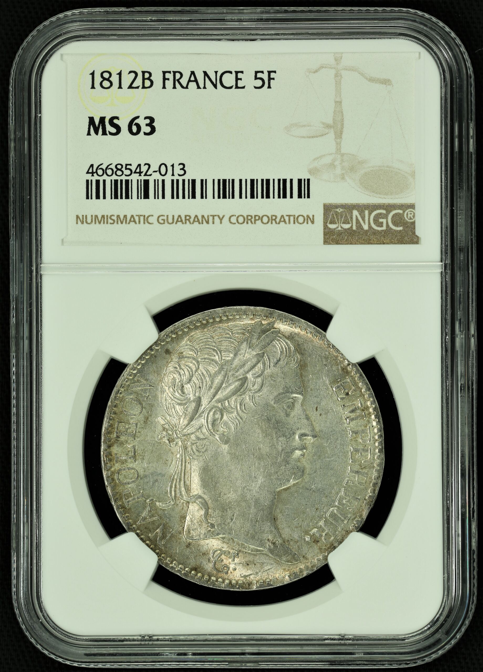 Europe France World Coins Europe France 5 Francs 1812 B NGC MS63 43548 Europe France 5 Francs 1812 B NGC MS63 43548Europe France 5 Francs 1812 B NGC MS63 43548