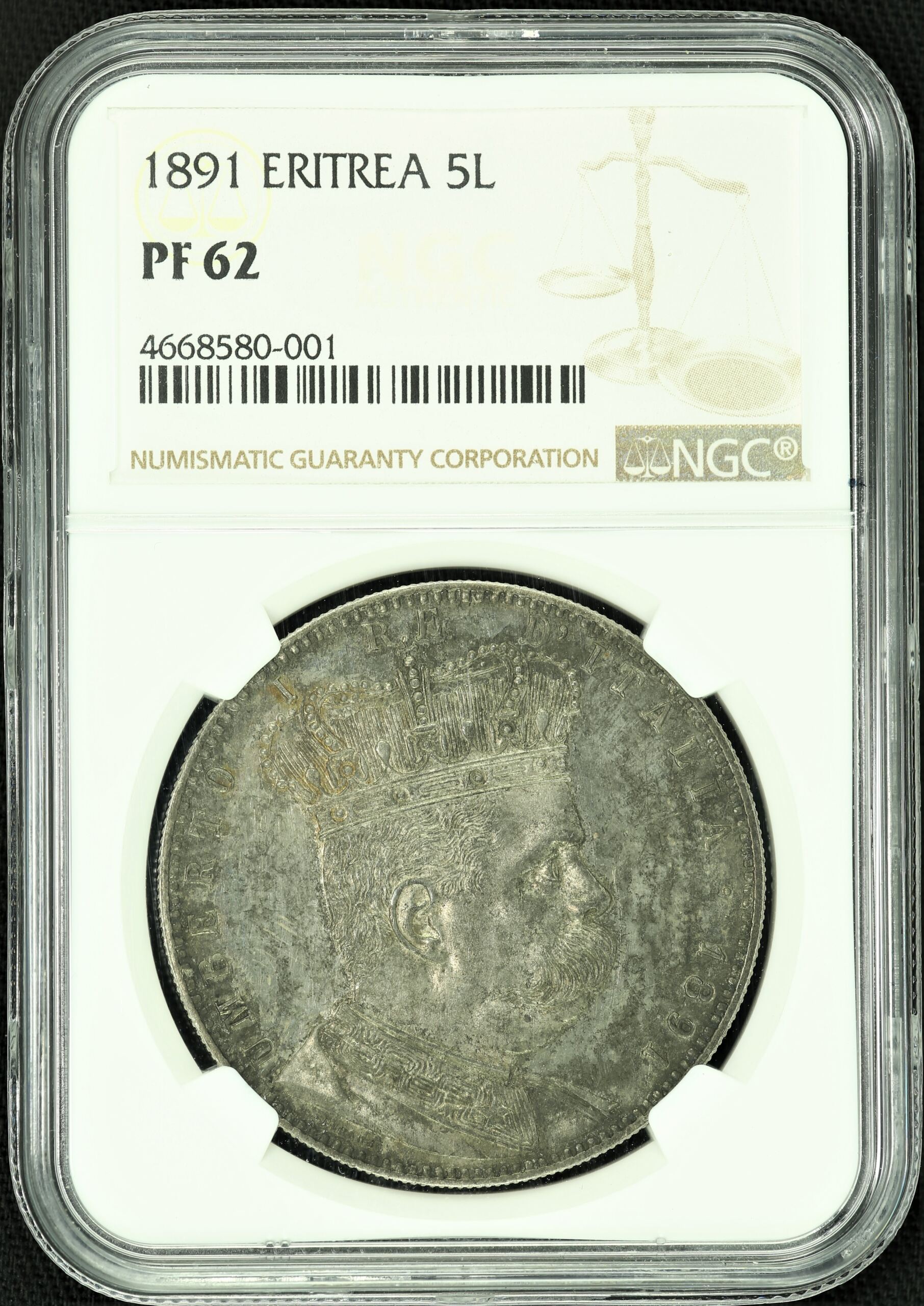 Europe Italy/San Marino/Vatican World Coins Eritrea 5 Lira Tallero 1891 NGC PROOF PF62 44458 Eritrea 5 Lira Tallero 1891 NGC PROOF PF62 44458Eritrea 5 Lira Tallero 1891 NGC PROOF PF62 44458