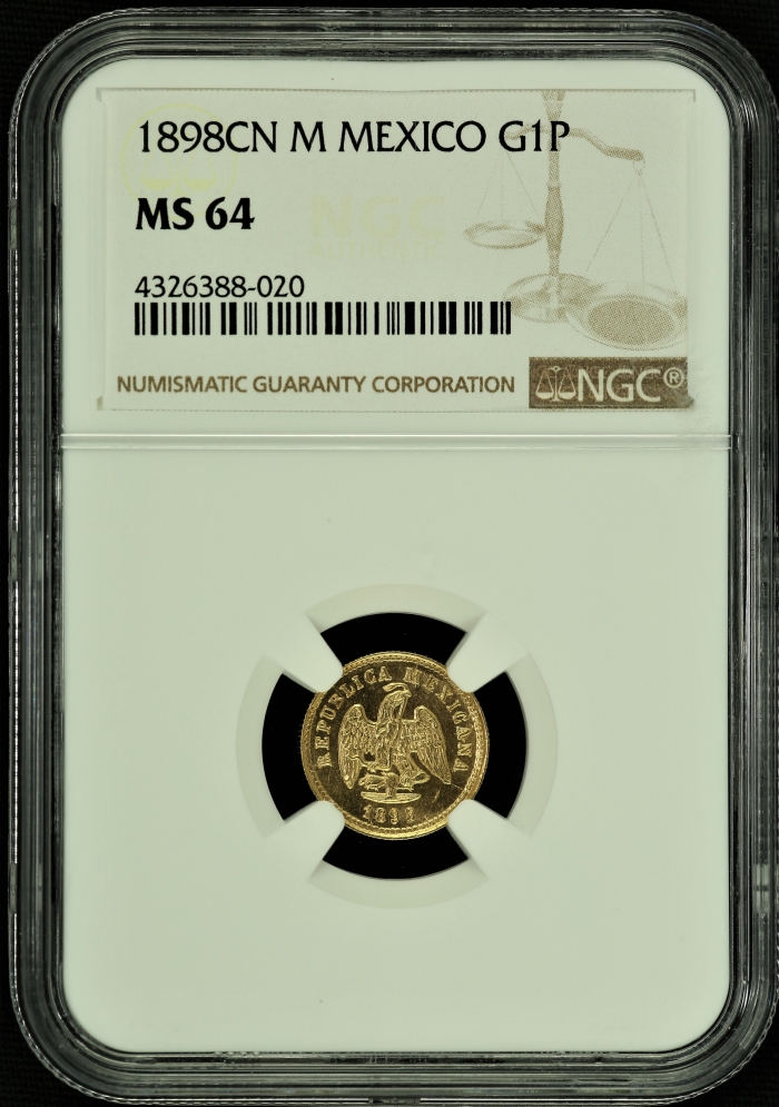 Republic Gold Peso 1898 Cn M NGC MS64 44551Republic Gold Peso 1898 Cn M NGC MS64 44551