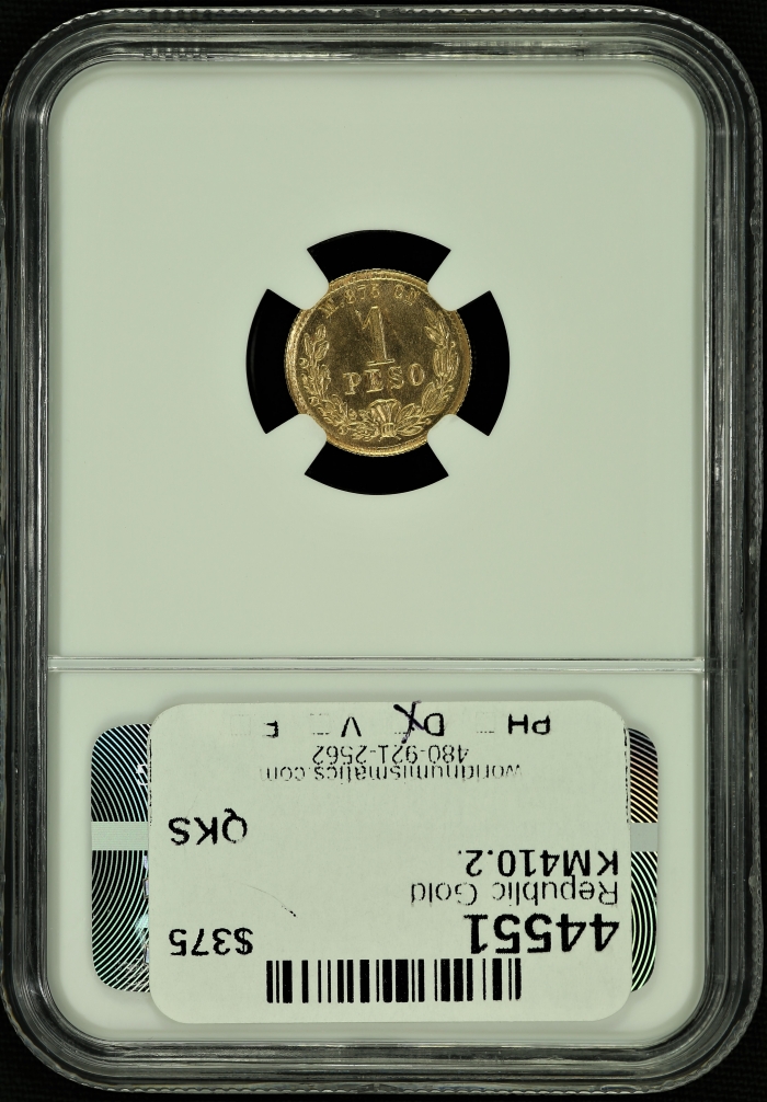 Republic Gold Peso 1898 Cn M NGC MS64 44551Republic Gold Peso 1898 Cn M NGC MS64 44551 - Image 2