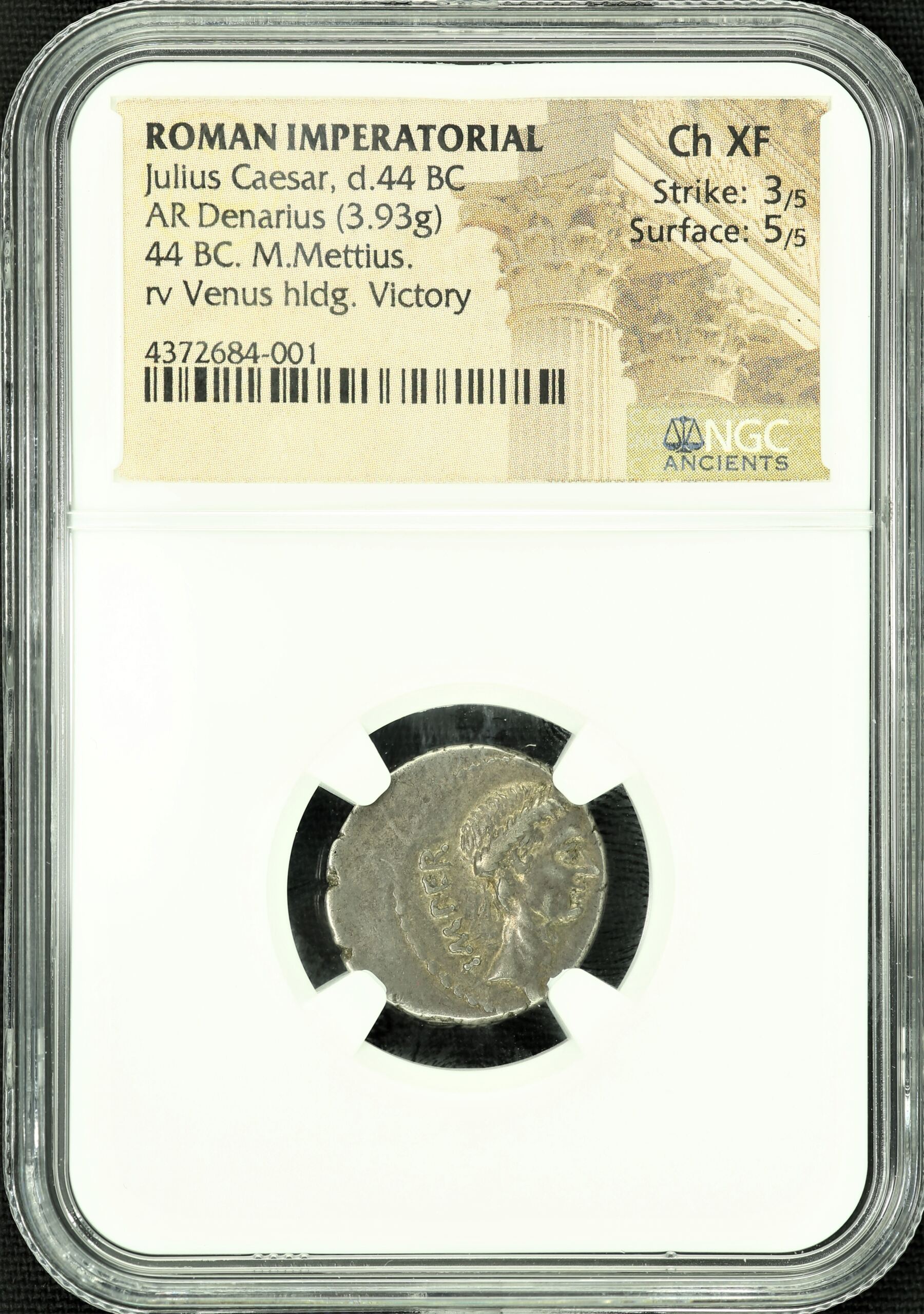Ancient Coins Roman Imperatorial Roman Imperatorial Rome Julius Caesar d.44 BC AR Denarius NGC ChXF 45198 Roman Imperatorial Rome Julius Caesar d.44 BC AR Denarius NGC ChXF 45198Roman Imperatorial Rome Julius Caesar d.44 BC AR Denarius NGC ChXF 45198