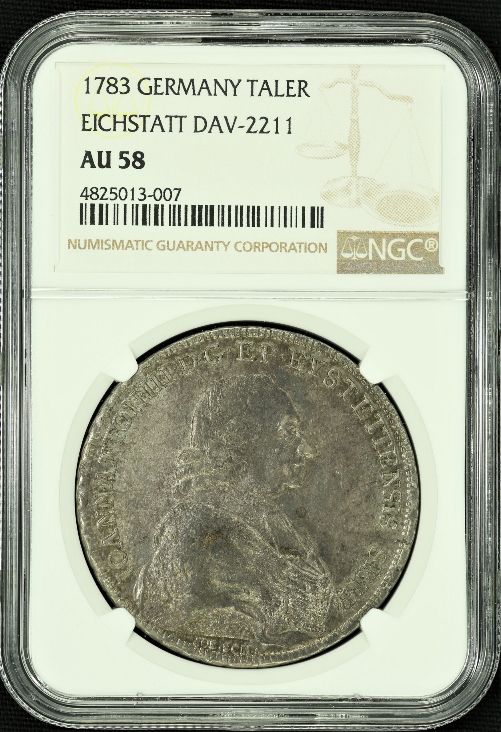 Europe Germany World Coins Germany Eichstatt Taler 1783 NGC AU58 DAV-2211 45250 Germany Eichstatt Taler 1783 NGC AU58 DAV-2211 45250Germany Eichstatt Taler 1783 NGC AU58 DAV-2211 45250