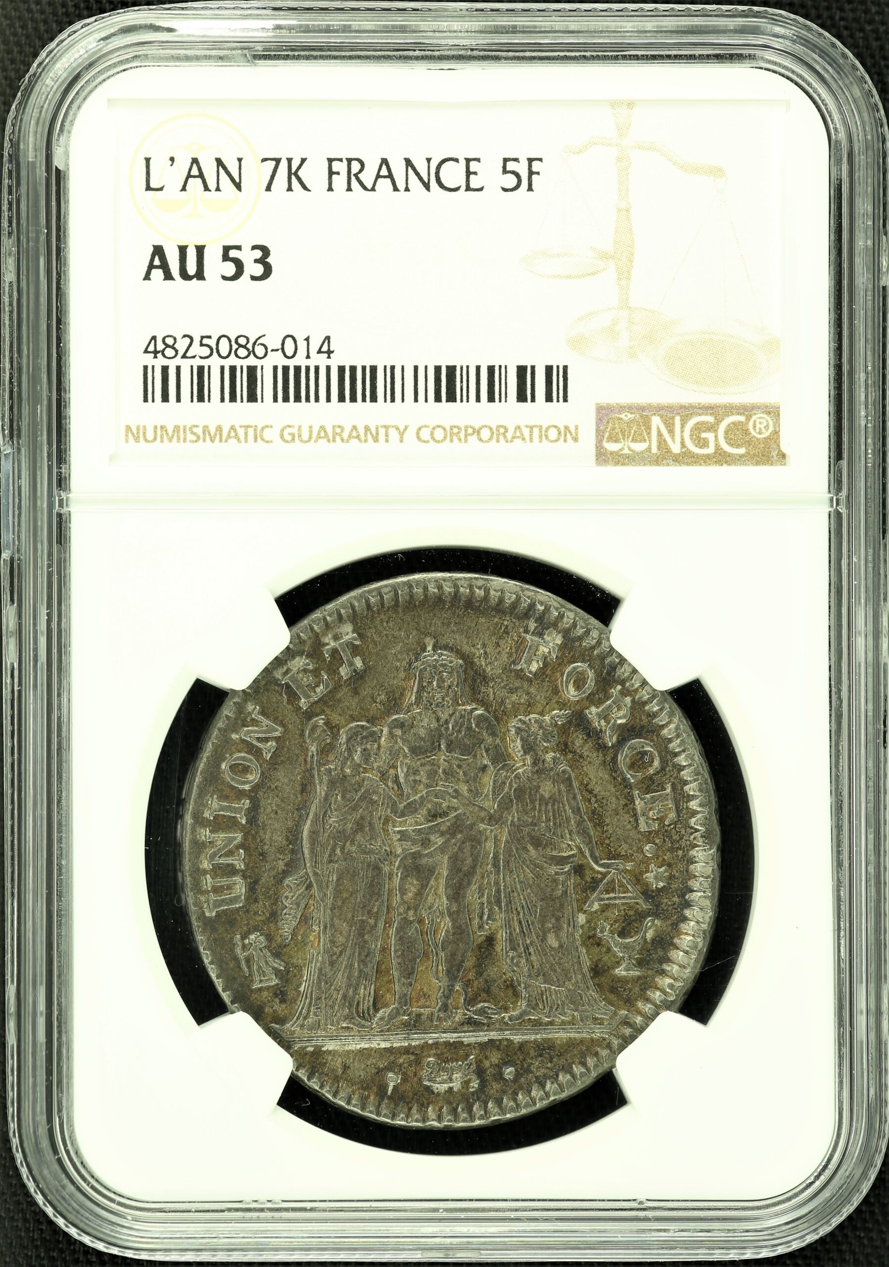 Europe France World Coins France 5 Francs L\'An 7K NGC AU53 0047944 France 5 Francs L\'An 7K NGC AU53 0047944France 5 Francs L\'An 7K NGC AU53 0047944