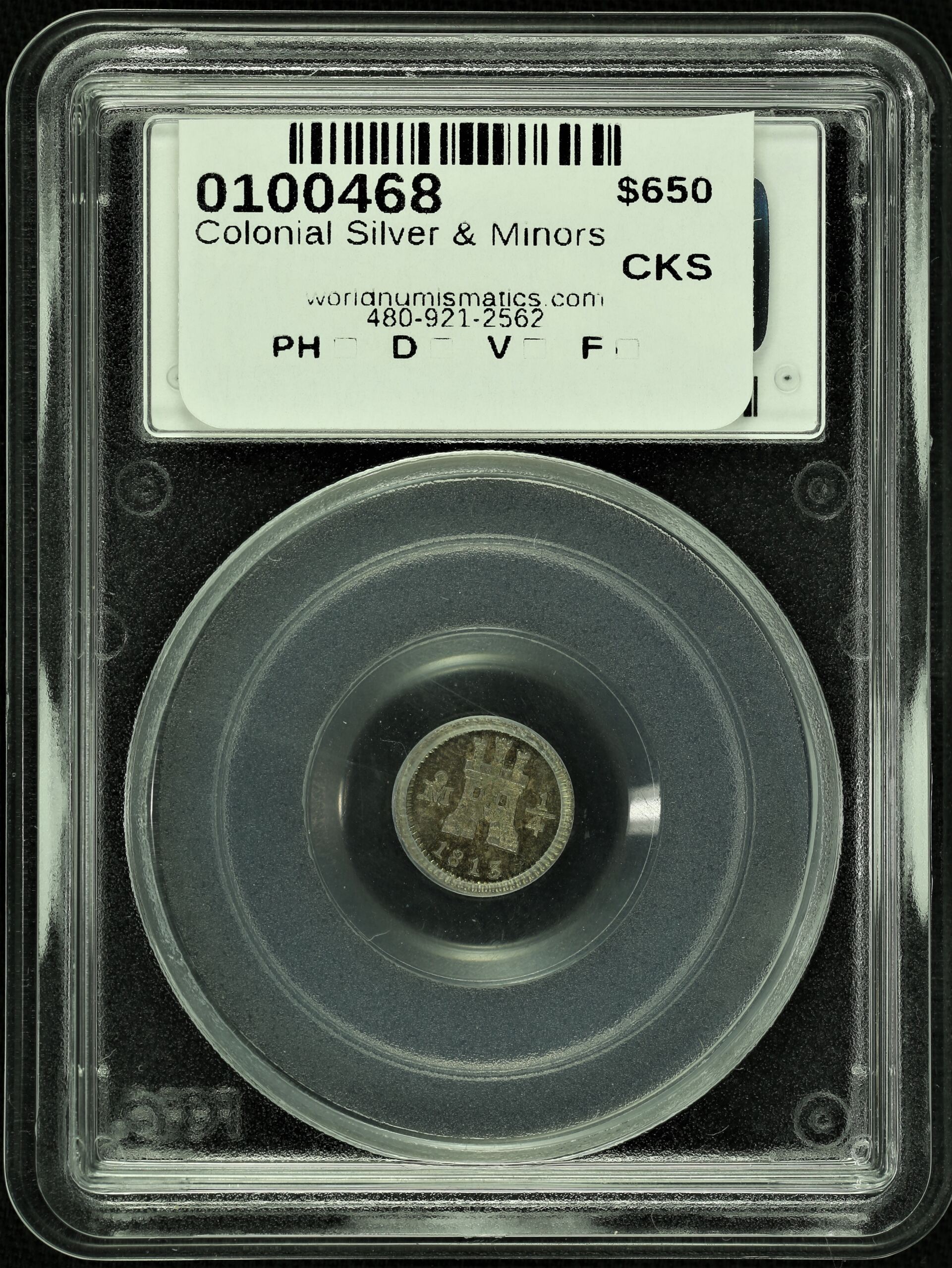 Colonial Silver & Minors Mexican Coins Colonial Silver & Minors 1/4 Real 1813 Mo PCGS MS64 0100468 Colonial Silver & Minors 1/4 Real 1813 Mo PCGS MS64 0100468Colonial Silver & Minors 1/4 Real 1813 Mo PCGS MS64 0100468 - Image 2