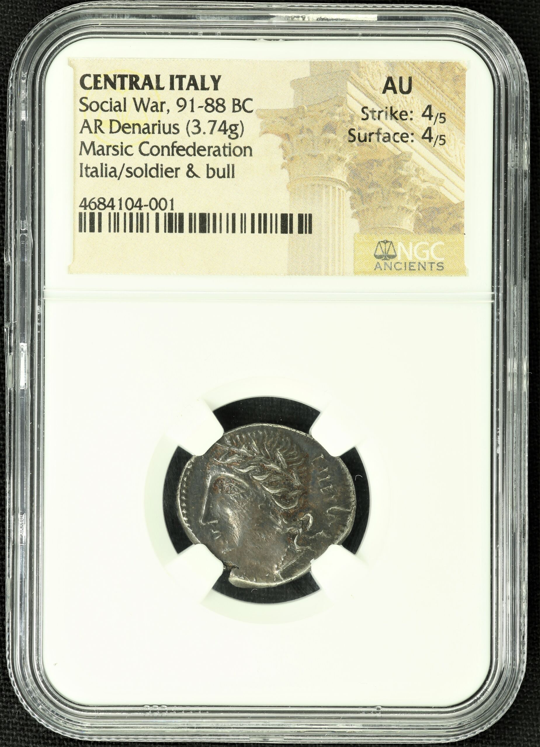 Ancient Coins Roman Imperial Roman Imperial 91-88 BC AR Denarius NGC AU 0104509 Roman Imperial 91-88 BC AR Denarius NGC AU 0104509Roman Imperial 91-88 BC AR Denarius NGC AU 0104509