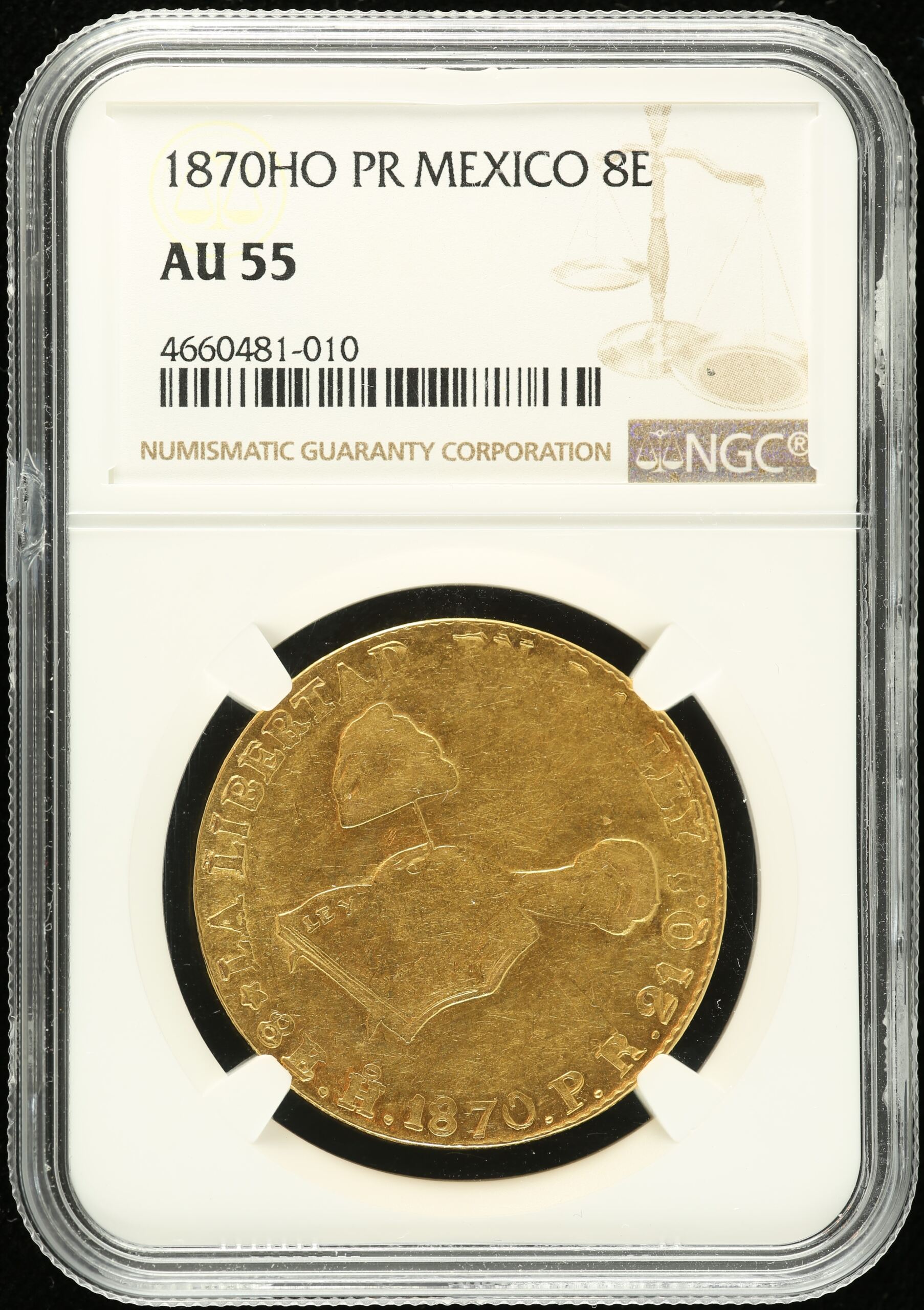 Mexican Coins Republic Gold Republic Gold 8 Escudos 1870 Ho PR NGC AU55 k_35388 Republic Gold 8 Escudos 1870 Ho PR NGC AU55 k_35388Republic Gold 8 Escudos 1870 Ho PR NGC AU55 k_35388