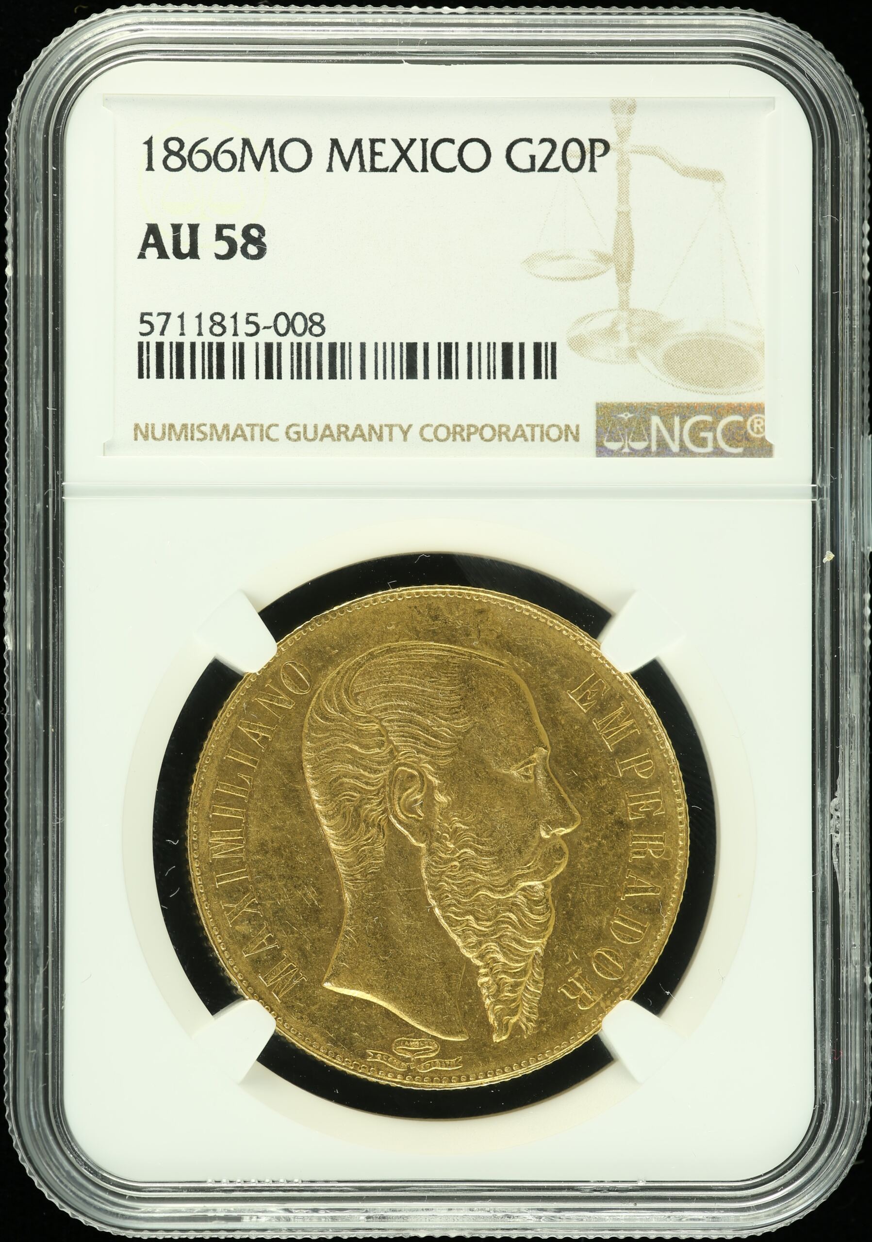 Imperial Era Mexican Coins Imperial Era 20 Pesos 1866 Mo NGC AU58 0106649 Imperial Era 20 Pesos 1866 Mo NGC AU58 0106649Imperial Era 20 Pesos 1866 Mo NGC AU58 0106649