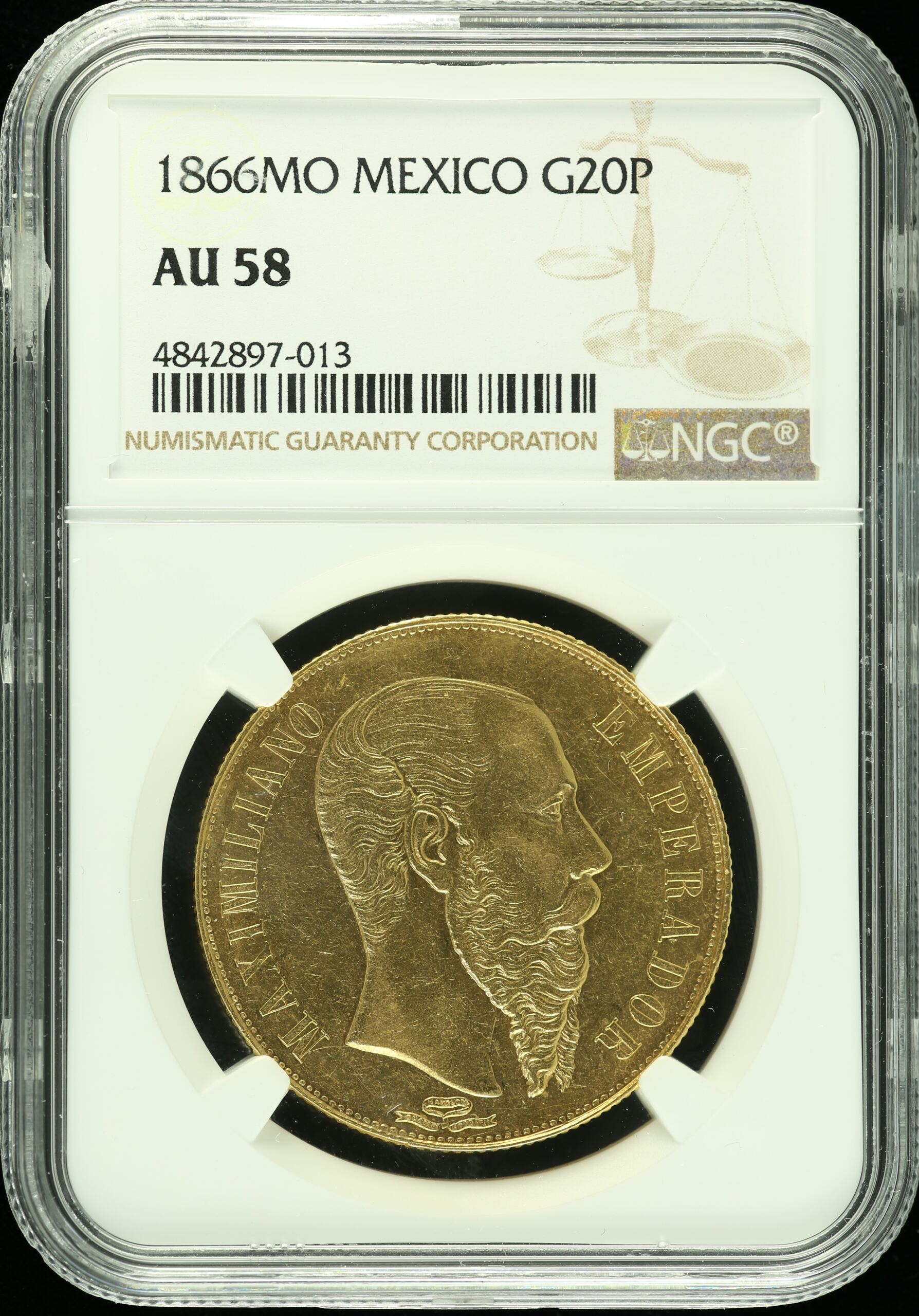 Mexican Coins Republic Gold Republic Gold 20 Pesos 1866 Mo NGC AU58 0107583 Republic Gold 20 Pesos 1866 Mo NGC AU58 0107583Republic Gold 20 Pesos 1866 Mo NGC AU58 0107583
