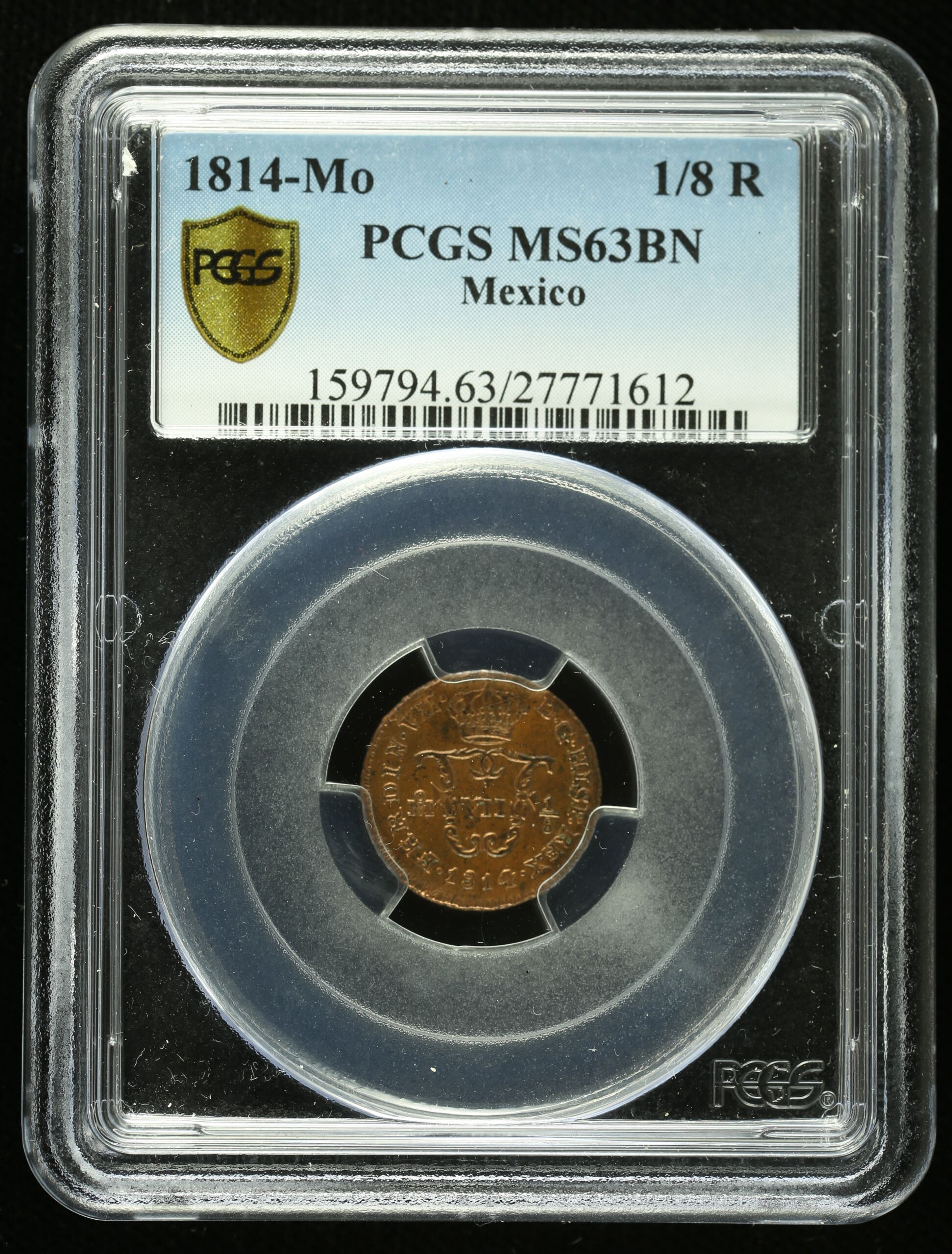 Colonial Silver & Minors Mexican Coins Colonial Silver & Minors 1/8 Real 1814 Mo PCGS MS63BN k_35404 Colonial Silver & Minors 1/8 Real 1814 Mo PCGS MS63BN k_35404Colonial Silver & Minors 1/8 Real 1814 Mo PCGS MS63BN k_35404
