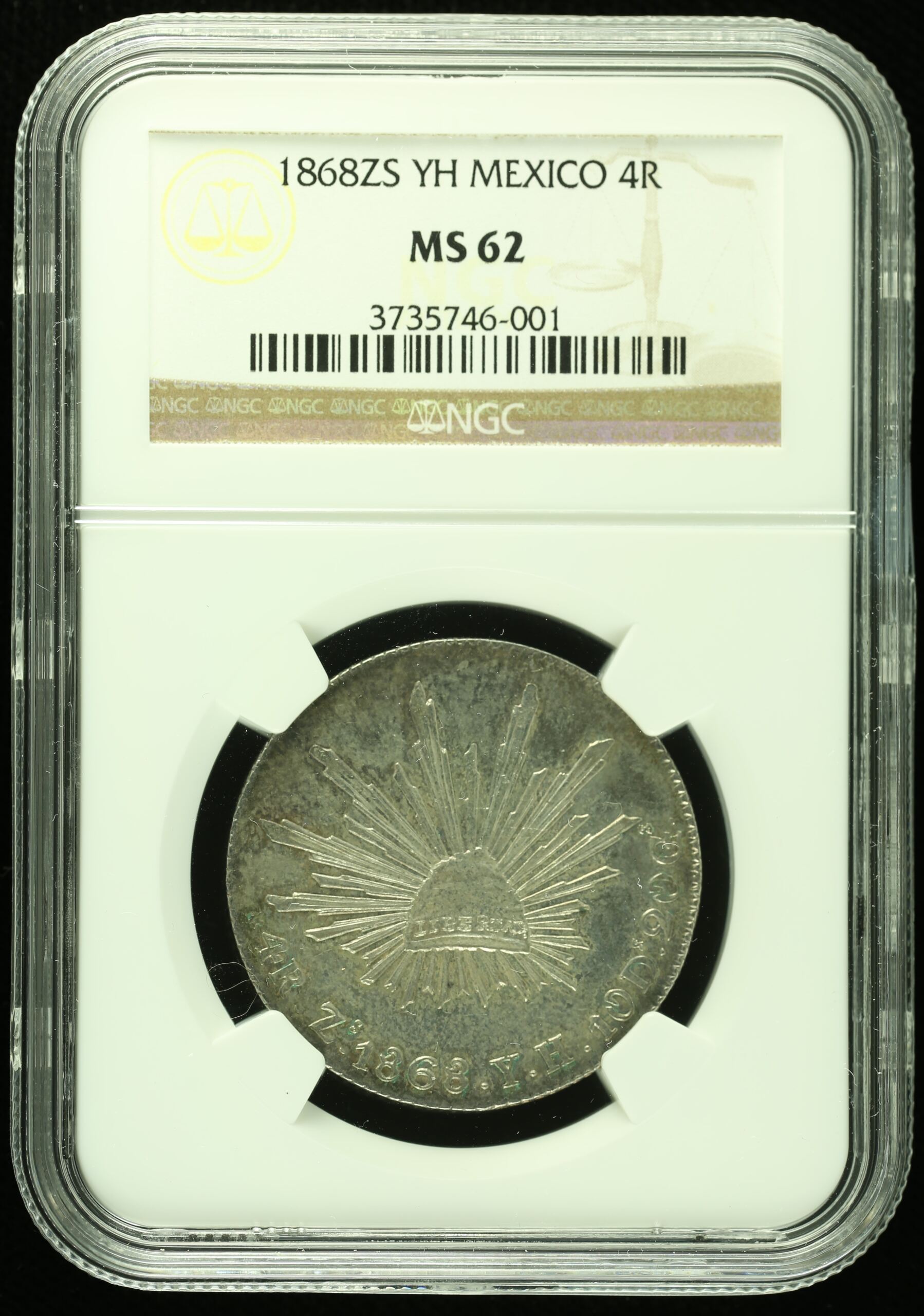 Mexican Coins Republic Silver & Minors Republic Silver & Minors 4 Reales 1868 Zs YH NGC MS62 k_35431 Republic Silver & Minors 4 Reales 1868 Zs YH NGC MS62 k_35431Republic Silver & Minors 4 Reales 1868 Zs YH NGC MS62 k_35431