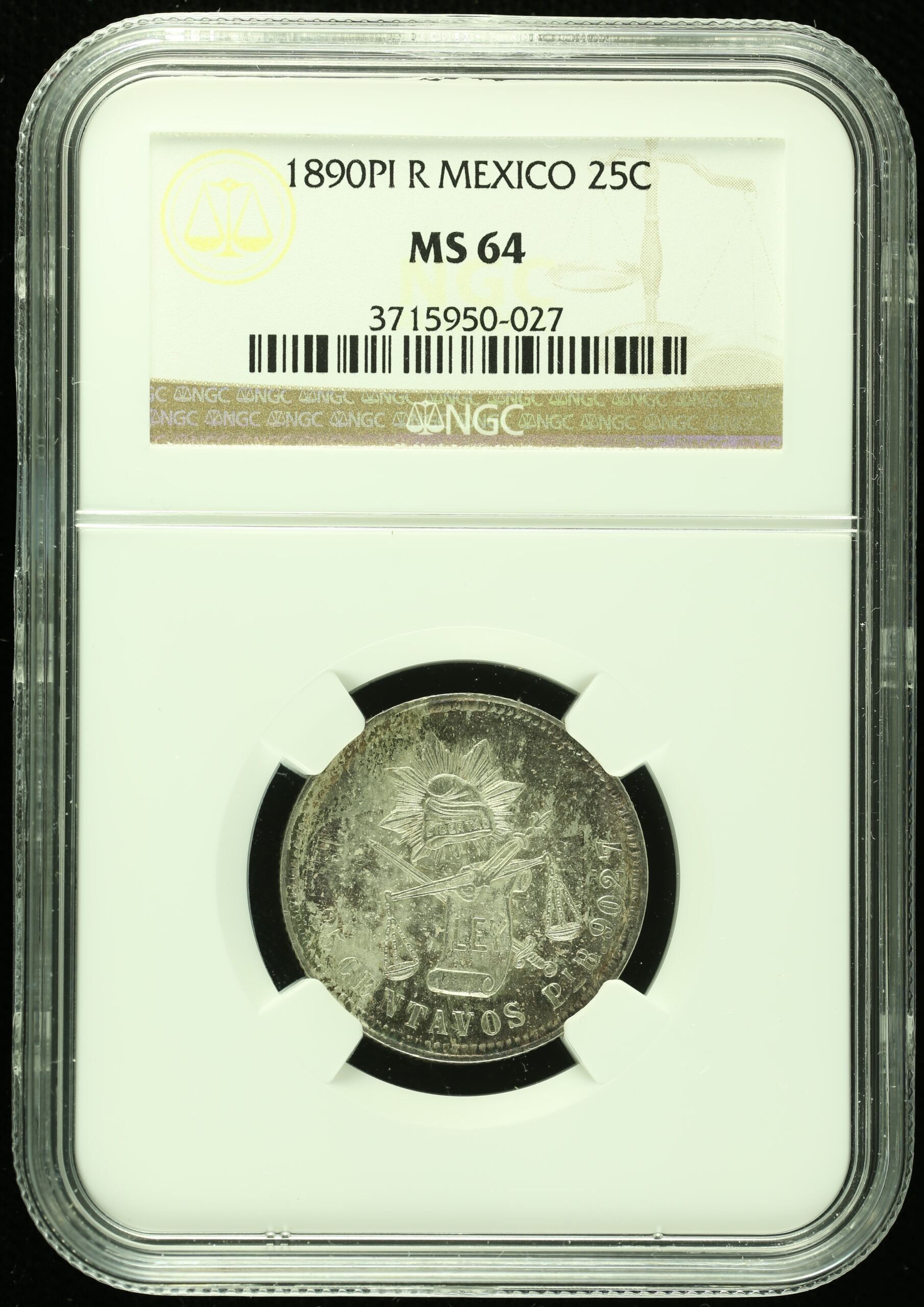 Mexican Coins Republic Silver & Minors Republic Silver & Minors 25 Centavos 1890 Pi R NGC MS64 k_35481 Republic Silver & Minors 25 Centavos 1890 Pi R NGC MS64 k_35481Republic Silver & Minors 25 Centavos 1890 Pi R NGC MS64 k_35481