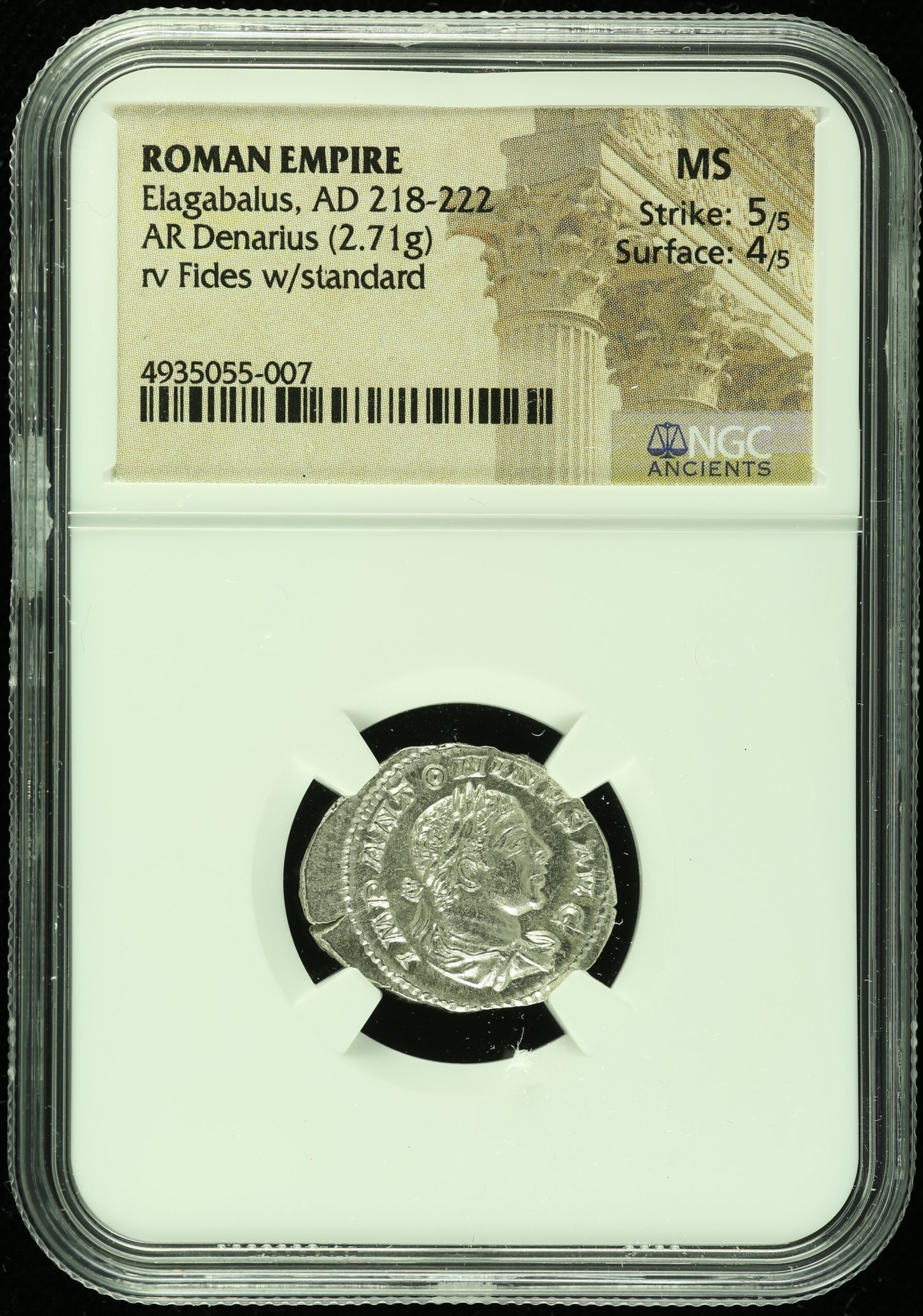 Ancient Coins Roman Imperial Roman Imperial Elagabalus 218-222 AD AR Denarius NGC MS 0108138 Roman Imperial Elagabalus 218-222 AD AR Denarius NGC MS 0108138Roman Imperial Elagabalus 218-222 AD AR Denarius NGC MS 0108138