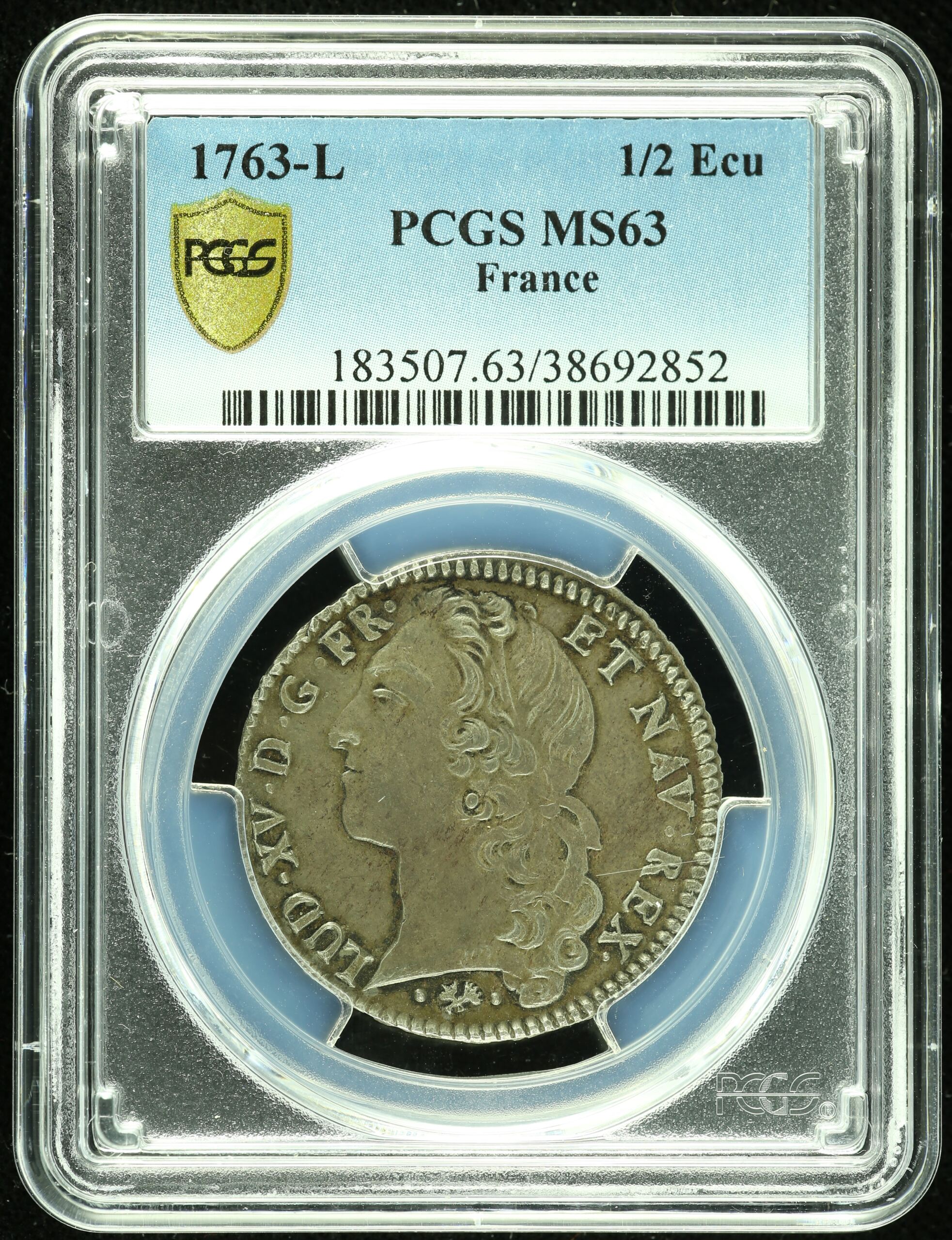 Europe France World Coins France 1/2 Ecu 1763 L PCGS MS63 0108394 France 1/2 Ecu 1763 L PCGS MS63 0108394France 1/2 Ecu 1763 L PCGS MS63 0108394