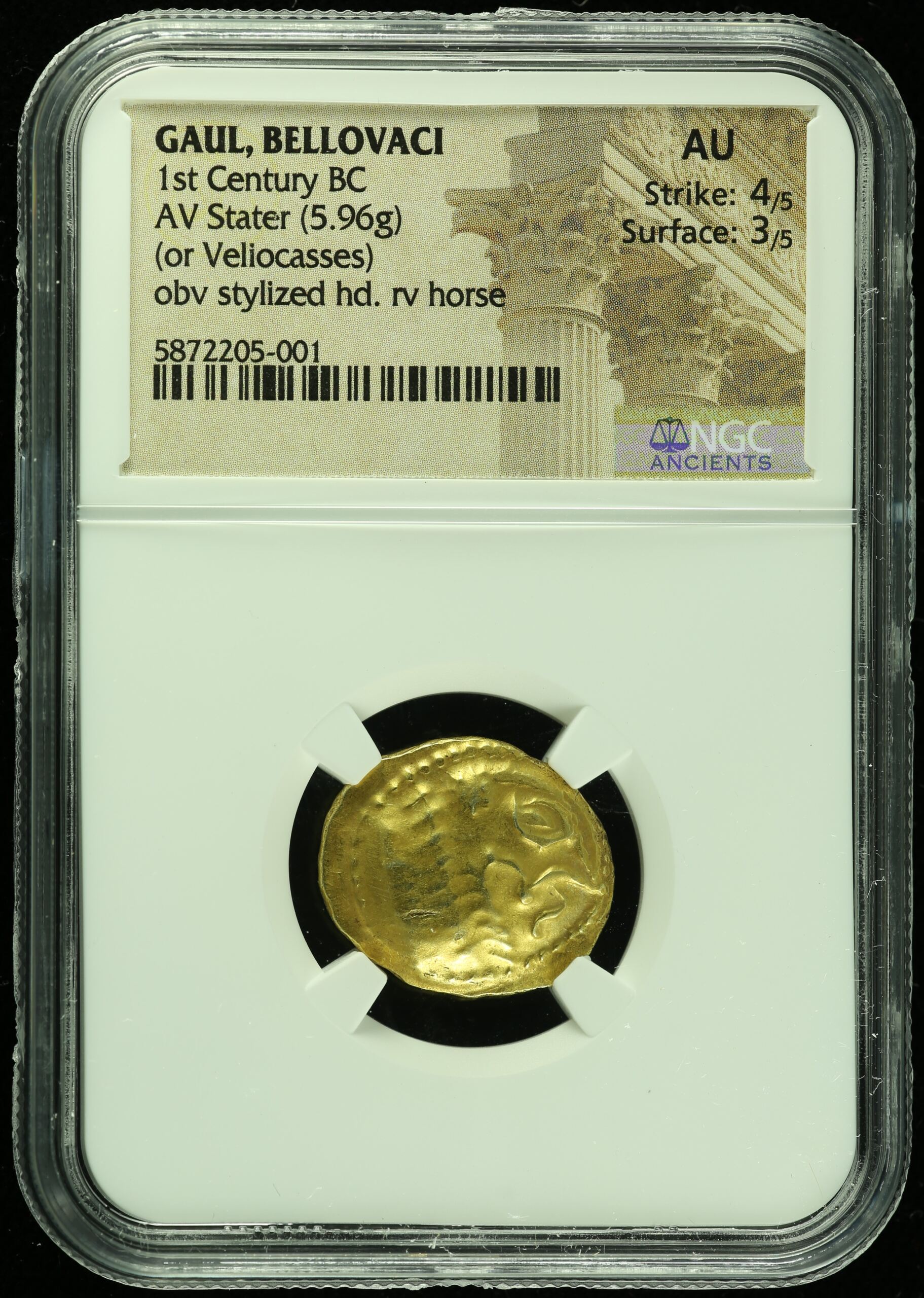 Ancient Coins Celtic Celtic Gaul 1st Century BC AV Stater NGC AU 0109886 Celtic Gaul 1st Century BC AV Stater NGC AU 0109886Celtic Gaul 1st Century BC AV Stater NGC AU 0109886