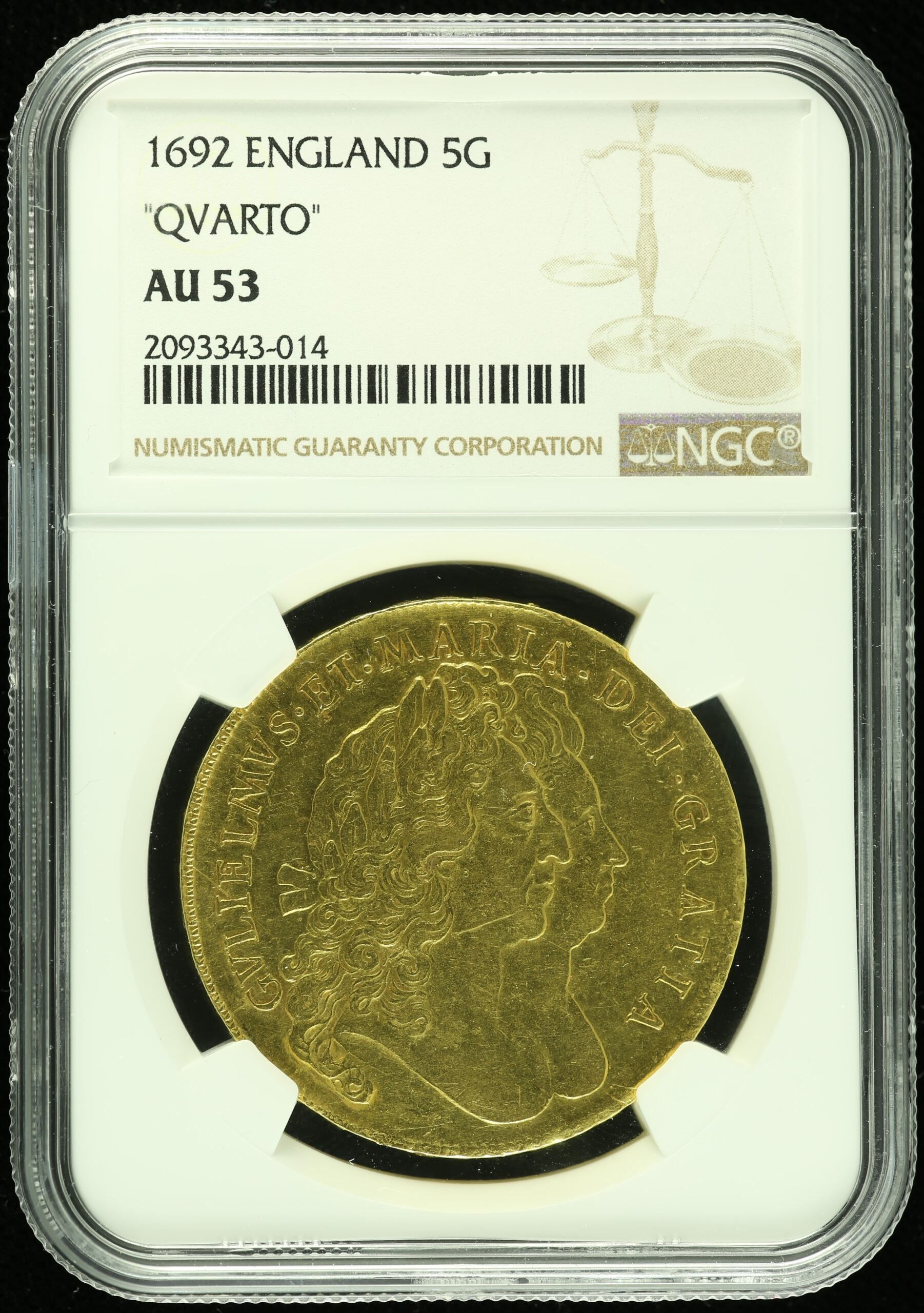 Europe UK (Great Britain) World Coins UK (Great Britain) 5 Guineas 1692 NGC AU53 0110377 UK (Great Britain) 5 Guineas 1692 NGC AU53 0110377UK (Great Britain) 5 Guineas 1692 NGC AU53 0110377