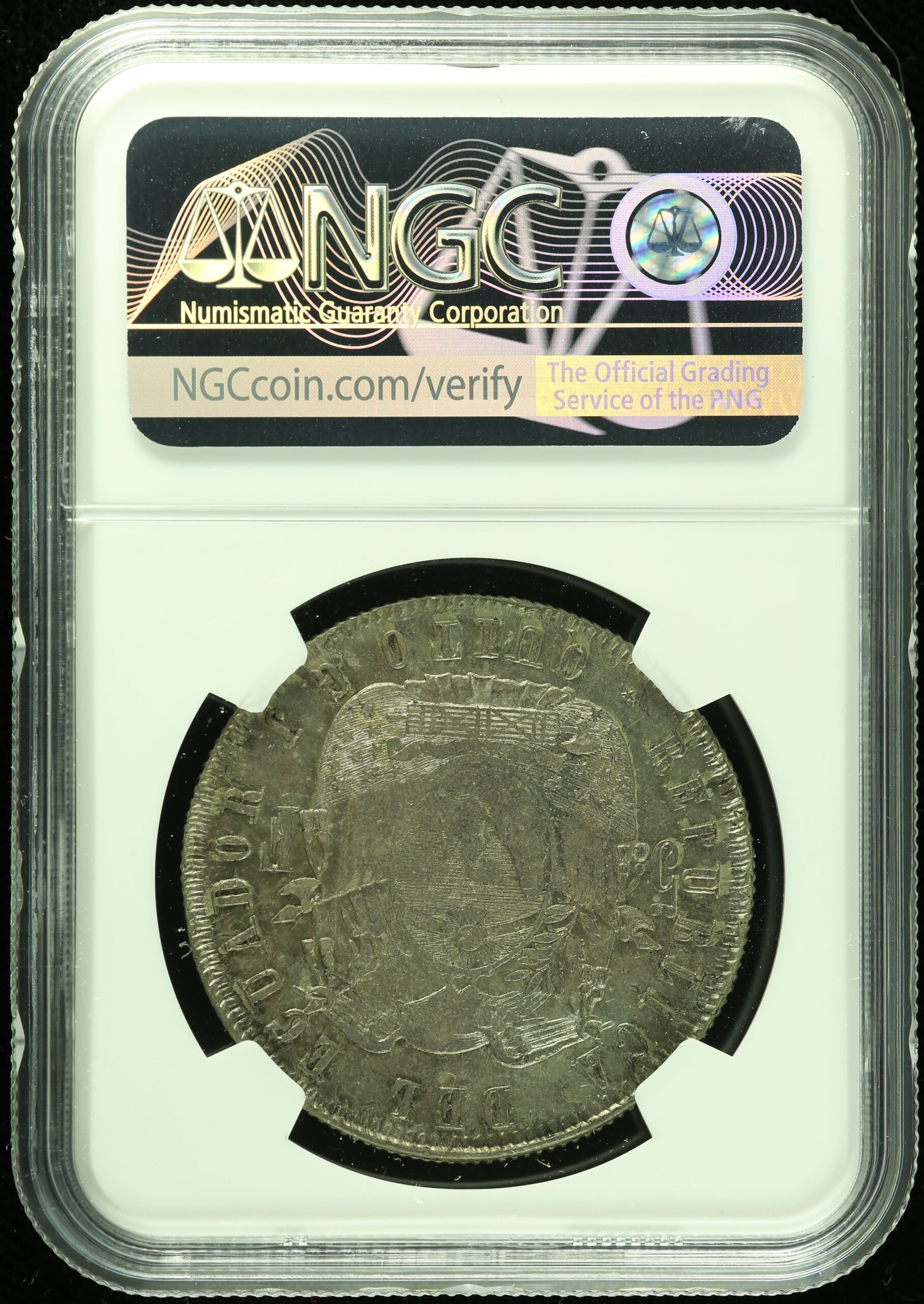 Ecuador Latin American Coins Ecuador 5 Francs 1858 Quito GJ NGC AU58 0110346 Ecuador 5 Francs 1858 Quito GJ NGC AU58 0110346Ecuador 5 Francs 1858 Quito GJ NGC AU58 0110346 - Image 2