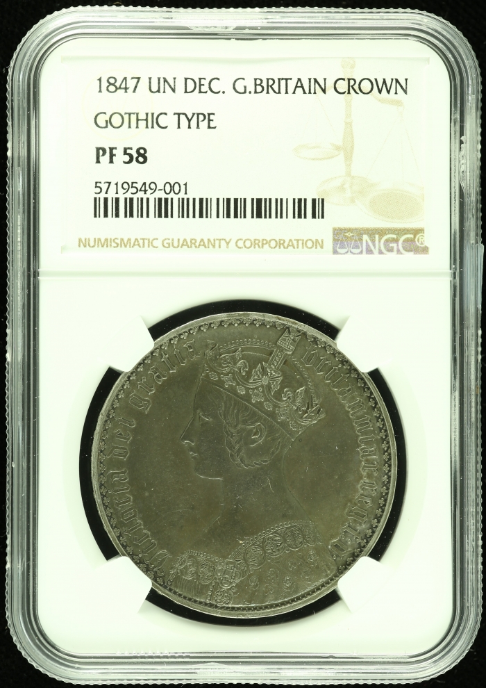 UK (Great Britain) Gothic Crown 1847 NGC PF58 0110378UK (Great Britain) Gothic Crown 1847 NGC PF58 0110378