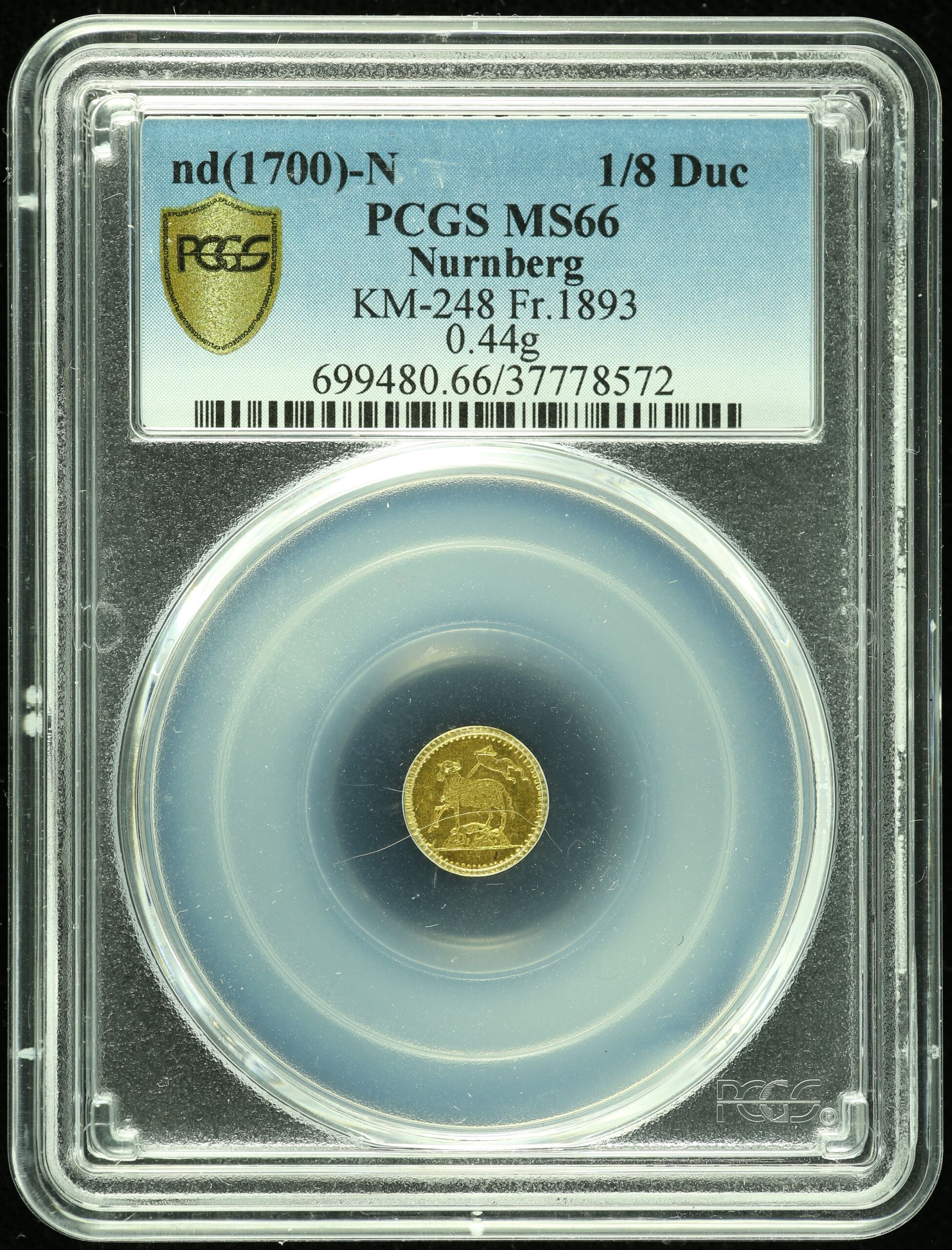 Europe Germany World Coins Germany 1/8 Ducat 1700 N PCGS MS66 0110369 Germany 1/8 Ducat 1700 N PCGS MS66 0110369Germany 1/8 Ducat 1700 N PCGS MS66 0110369