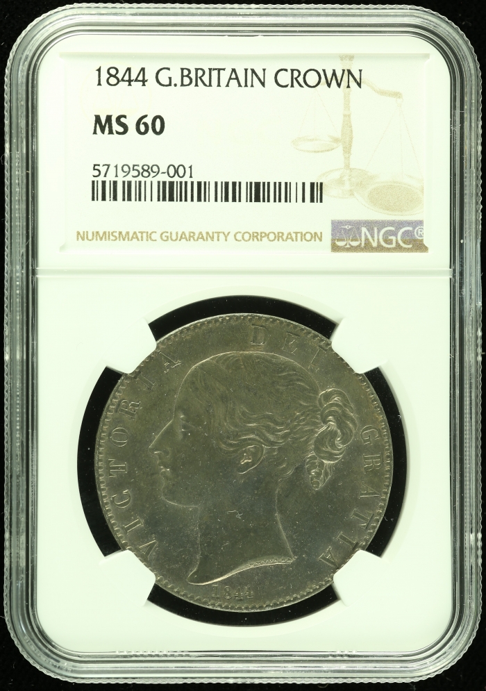 UK (Great Britain) Crown 1844 NGC MS60 0111630UK (Great Britain) Crown 1844 NGC MS60 0111630