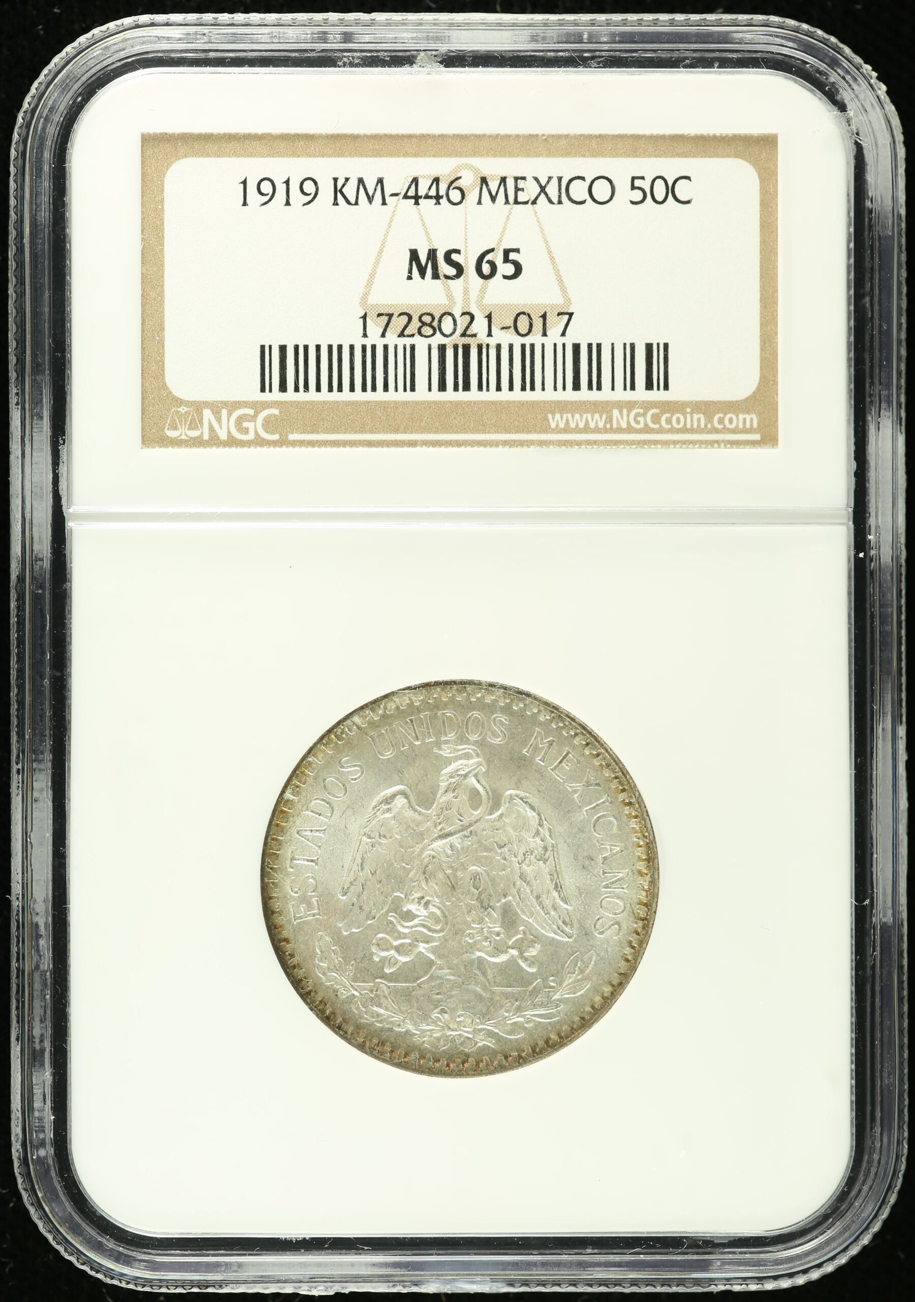 Mexican Coins Modern Silver & Minors Modern Silver & Minors 50 Centavos 1919 NGC MS65 k_35710 Modern Silver & Minors 50 Centavos 1919 NGC MS65 k_35710Modern Silver & Minors 50 Centavos 1919 NGC MS65 k_35710