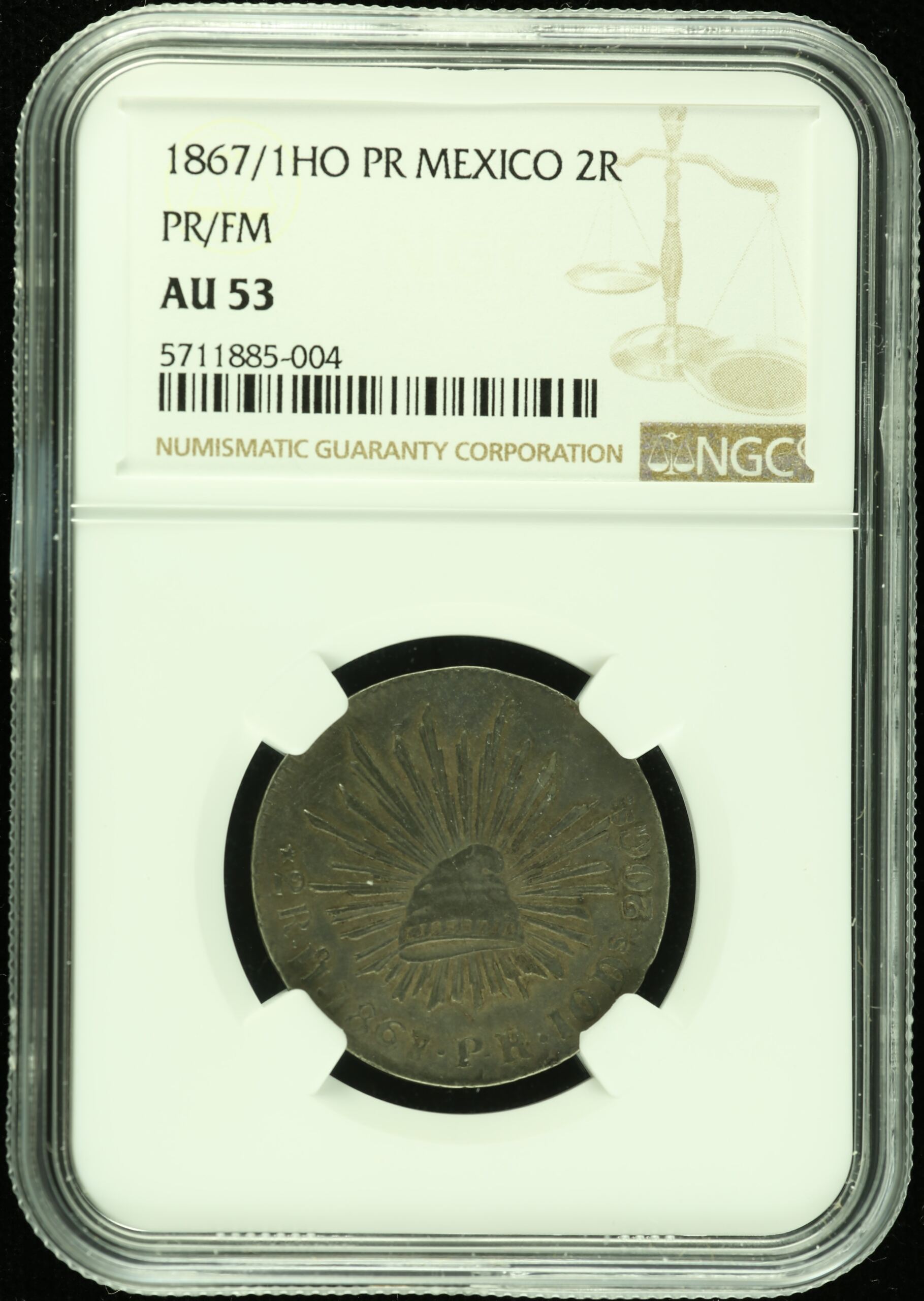 Mexican Coins Republic Silver & Minors Republic Silver & Minors 2 Reales 1867/1 Ho PR NGC AU53 k_35825 Republic Silver & Minors 2 Reales 1867/1 Ho PR NGC AU53 k_35825Republic Silver & Minors 2 Reales 1867/1 Ho PR NGC AU53 k_35825
